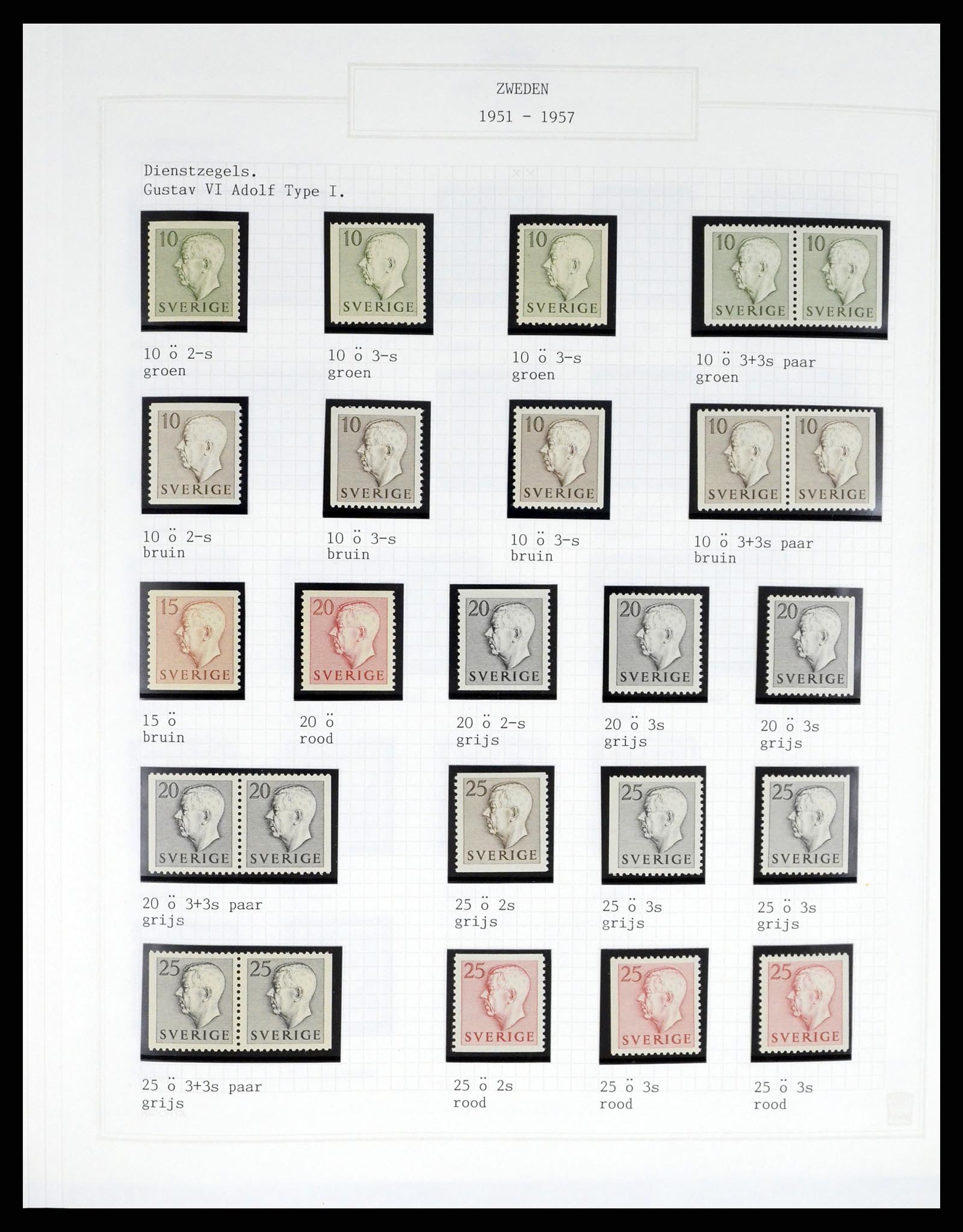 37292 010 - Postzegelverzameling 37292 Zweden 1910-1994.
