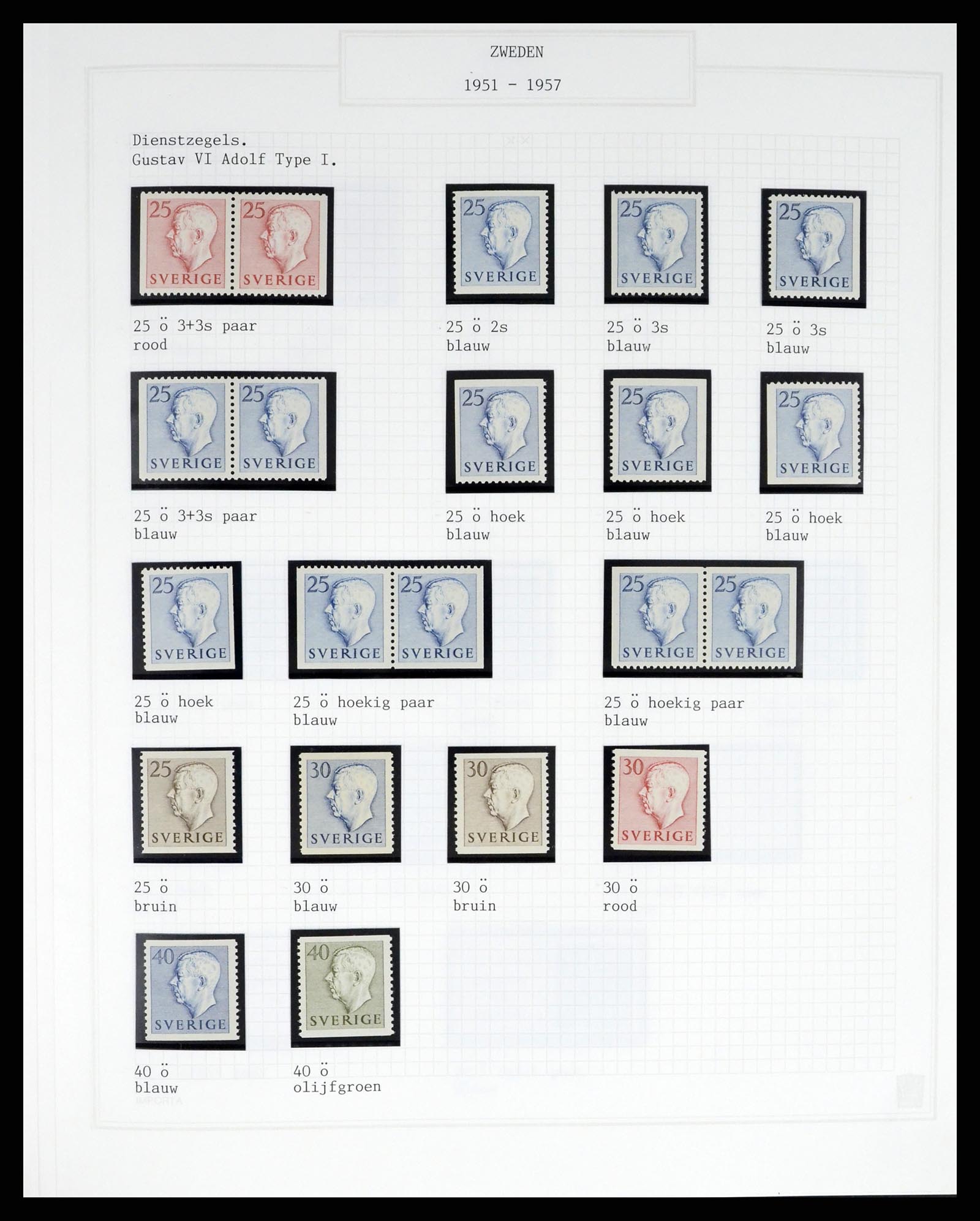 37292 011 - Postzegelverzameling 37292 Zweden 1910-1994.