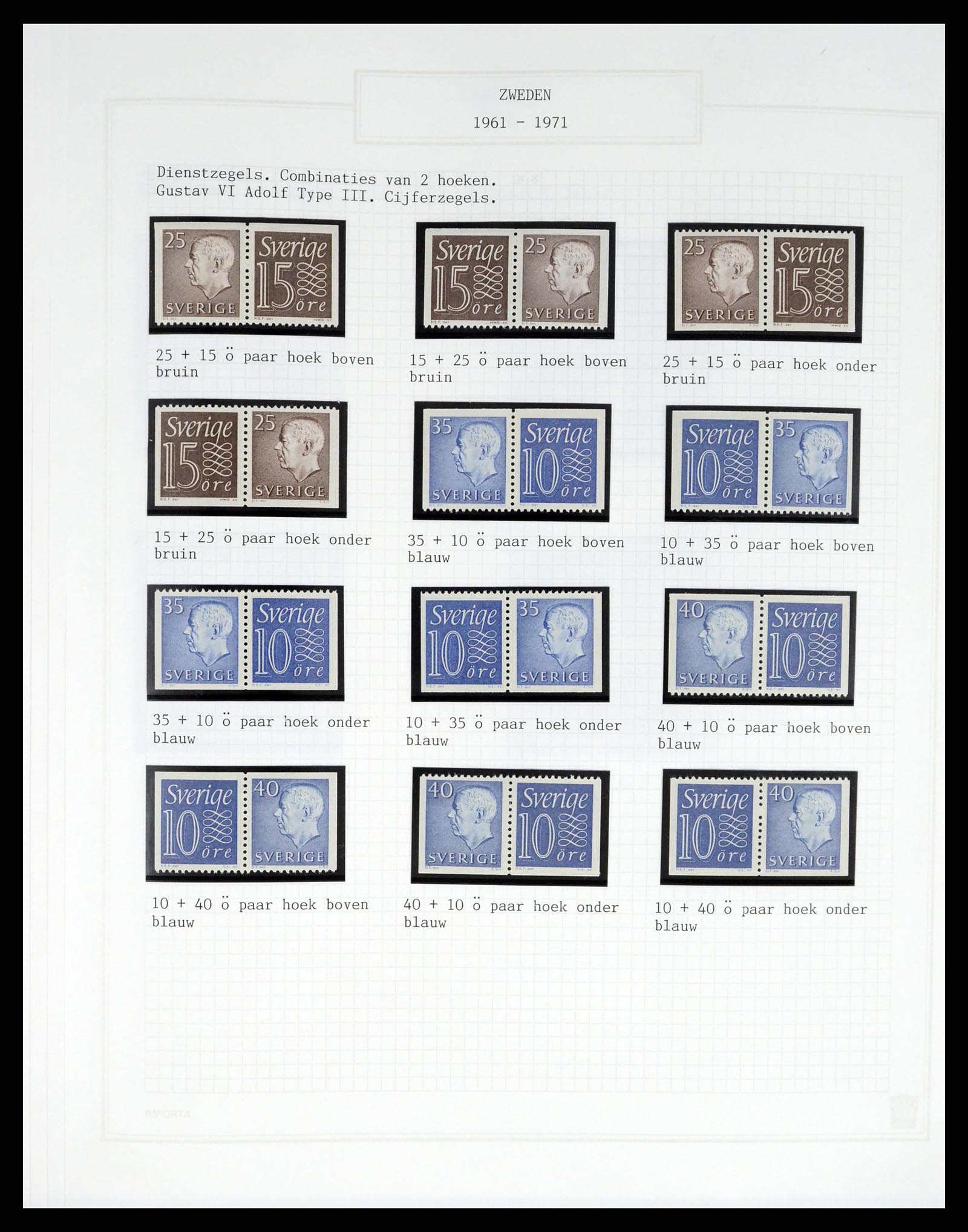 37292 023 - Postzegelverzameling 37292 Zweden 1910-1994.