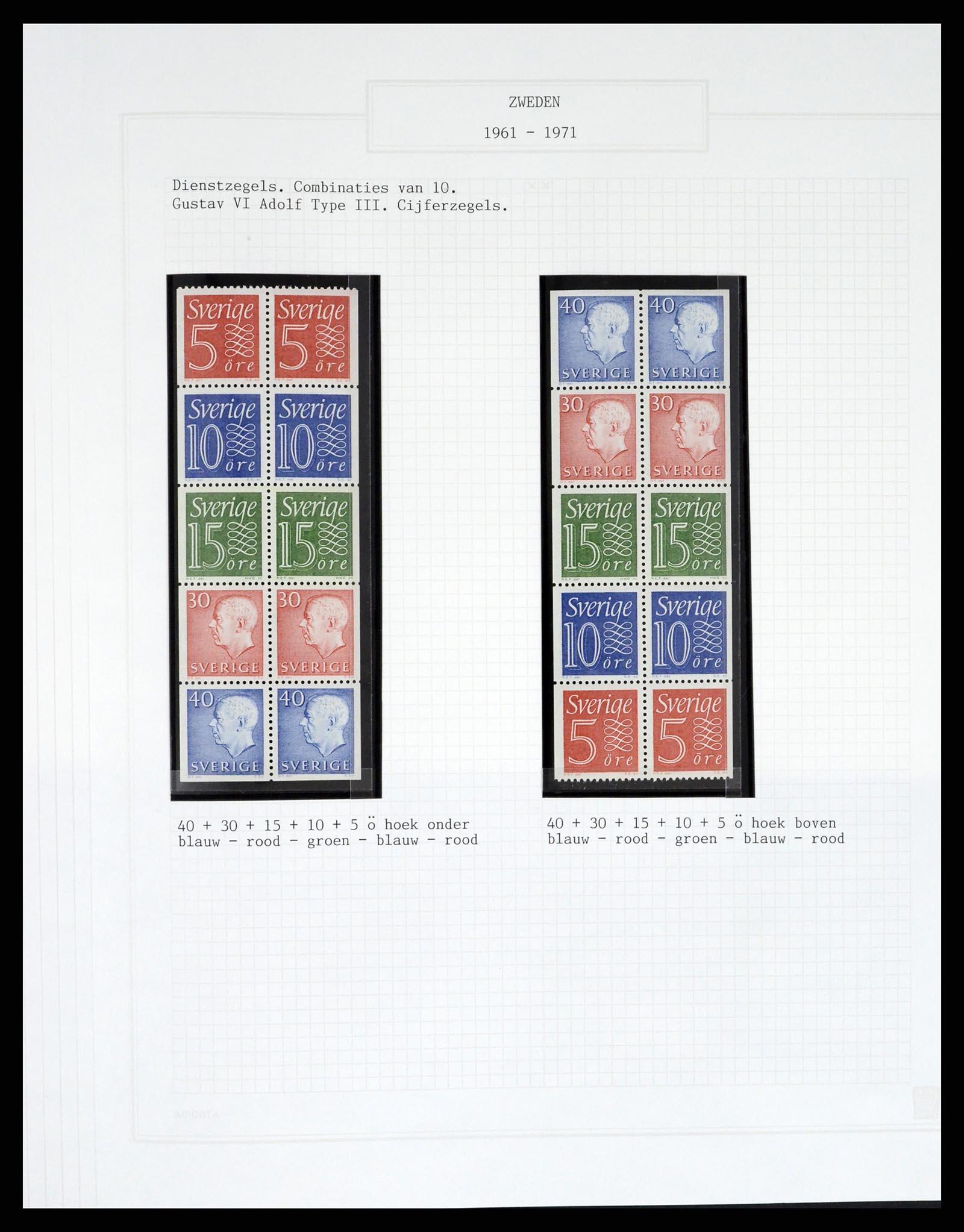 37292 031 - Postzegelverzameling 37292 Zweden 1910-1994.