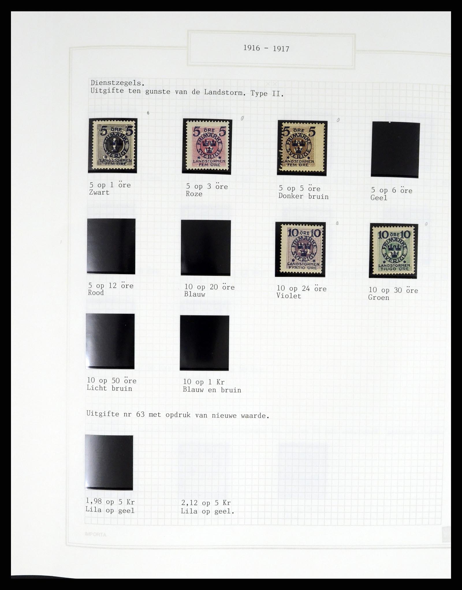 37292 037 - Postzegelverzameling 37292 Zweden 1910-1994.