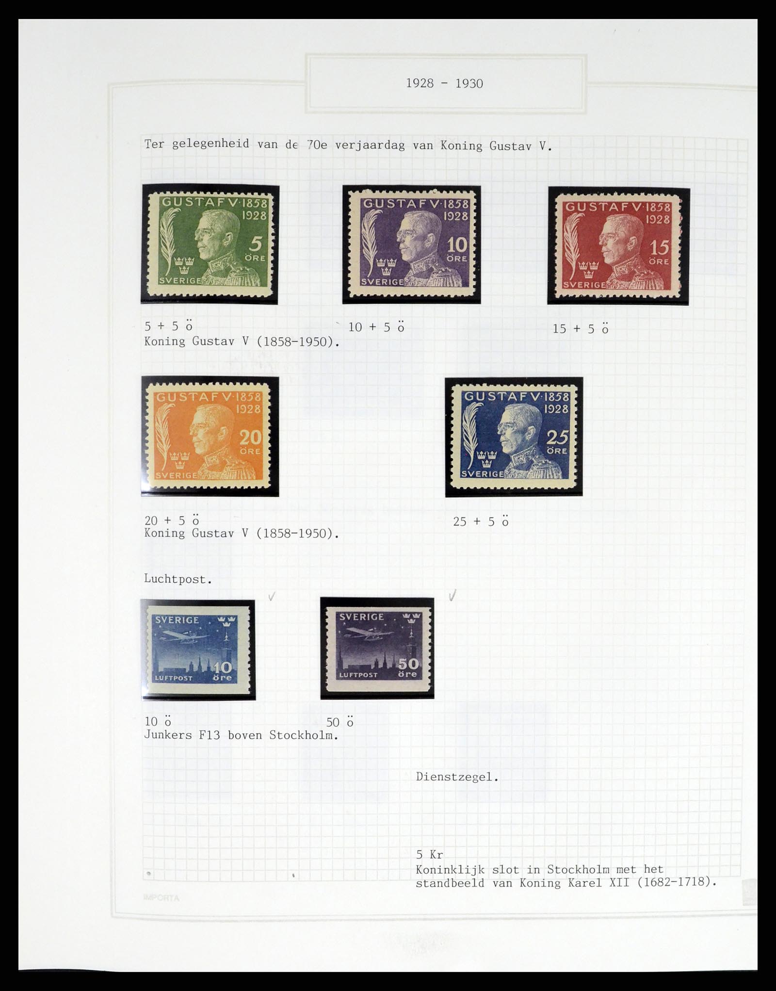 37292 040 - Postzegelverzameling 37292 Zweden 1910-1994.