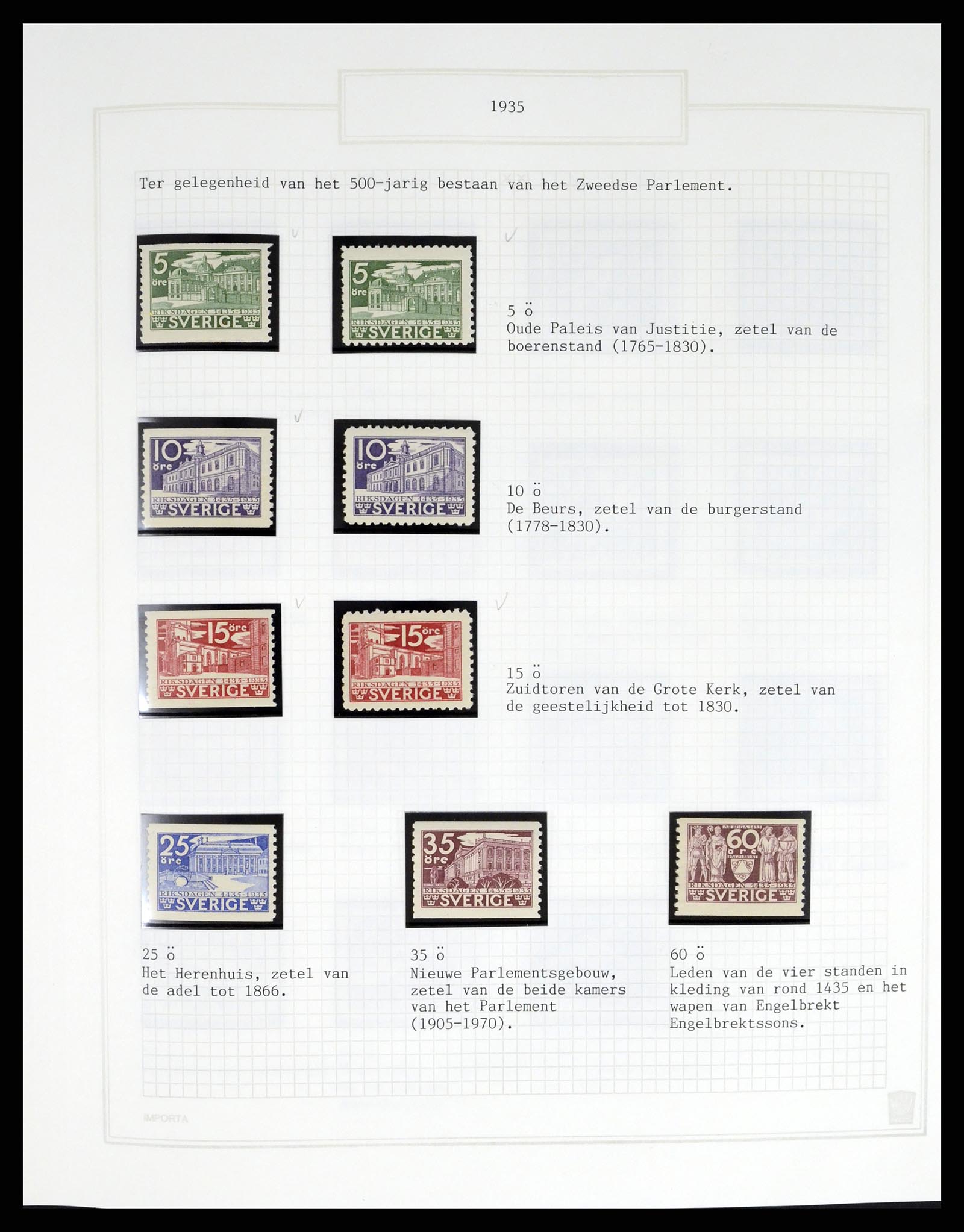 37292 042 - Postzegelverzameling 37292 Zweden 1910-1994.