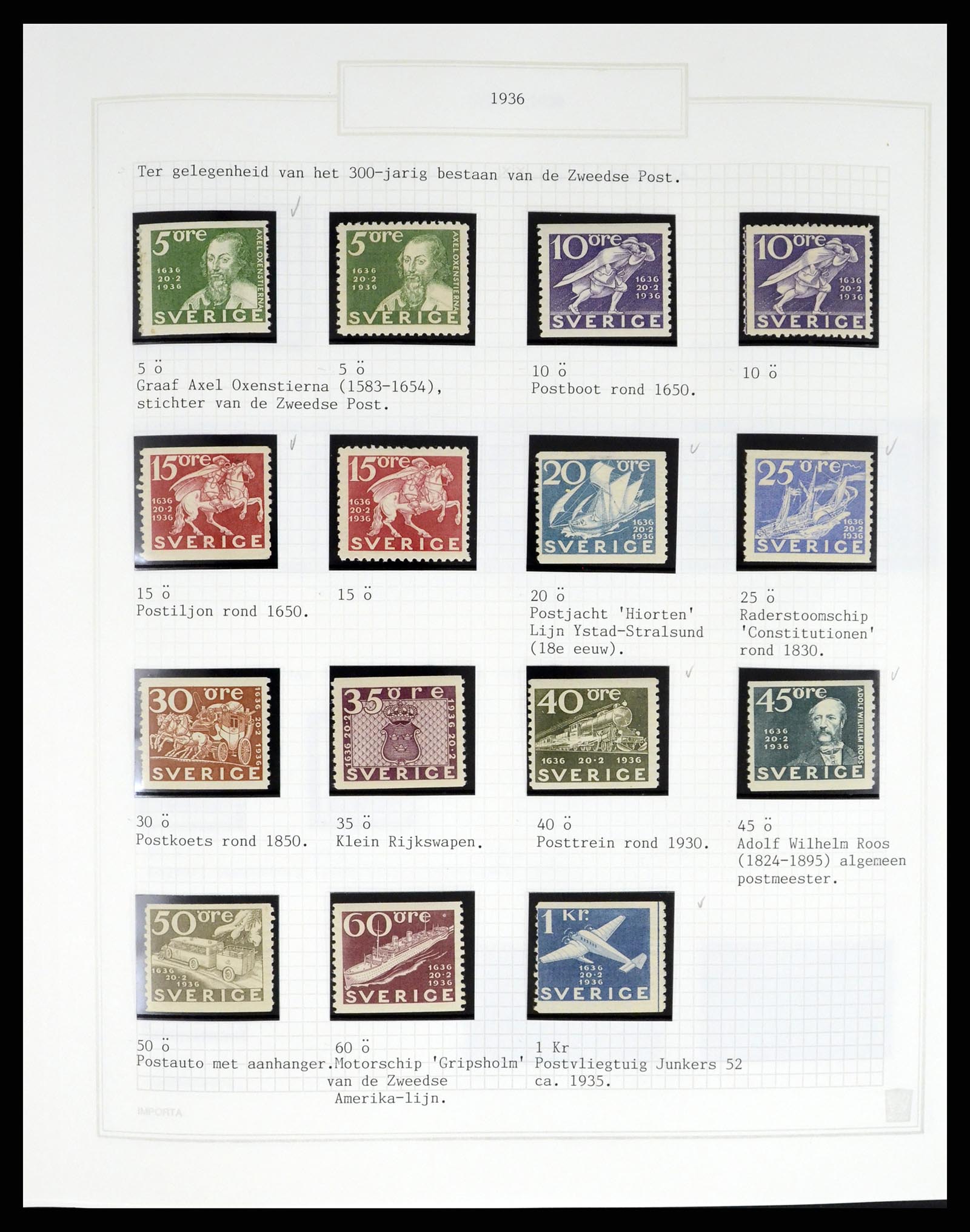 37292 043 - Postzegelverzameling 37292 Zweden 1910-1994.