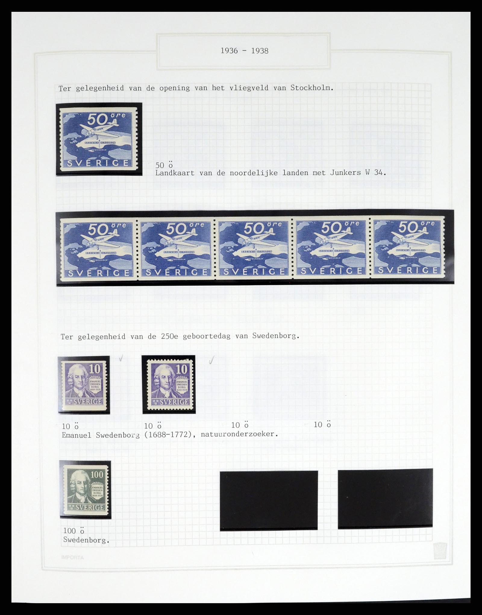 37292 044 - Postzegelverzameling 37292 Zweden 1910-1994.