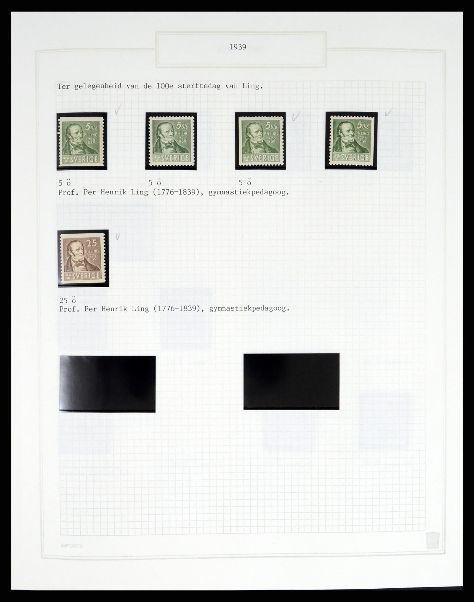 37292 047 - Postzegelverzameling 37292 Zweden 1910-1994.