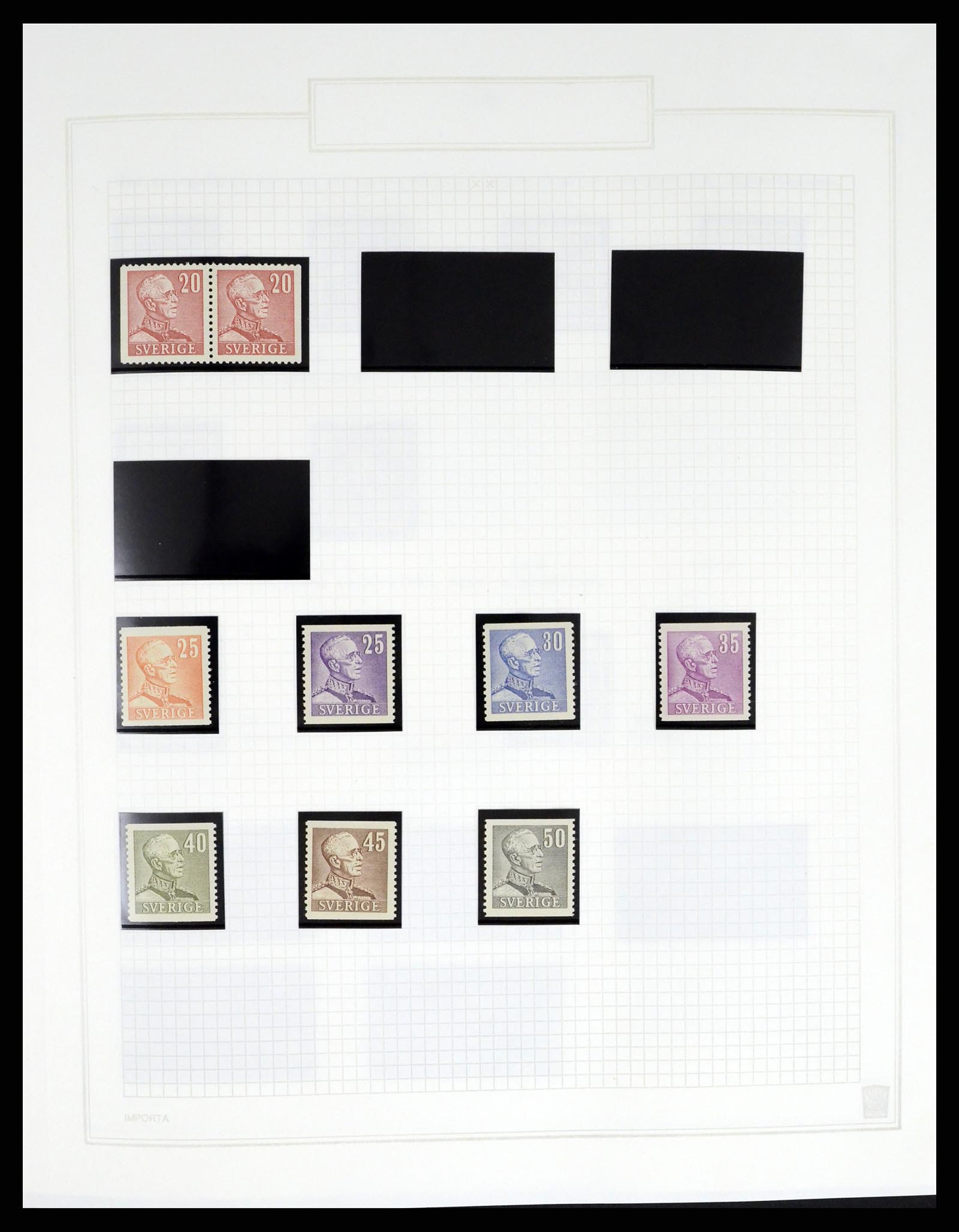 37292 050 - Postzegelverzameling 37292 Zweden 1910-1994.