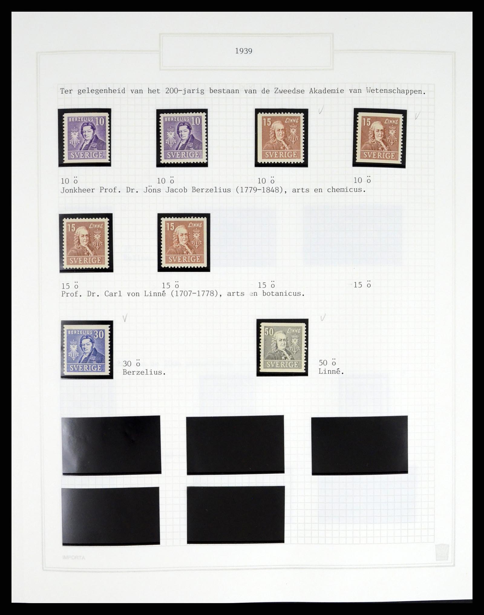 37292 051 - Postzegelverzameling 37292 Zweden 1910-1994.