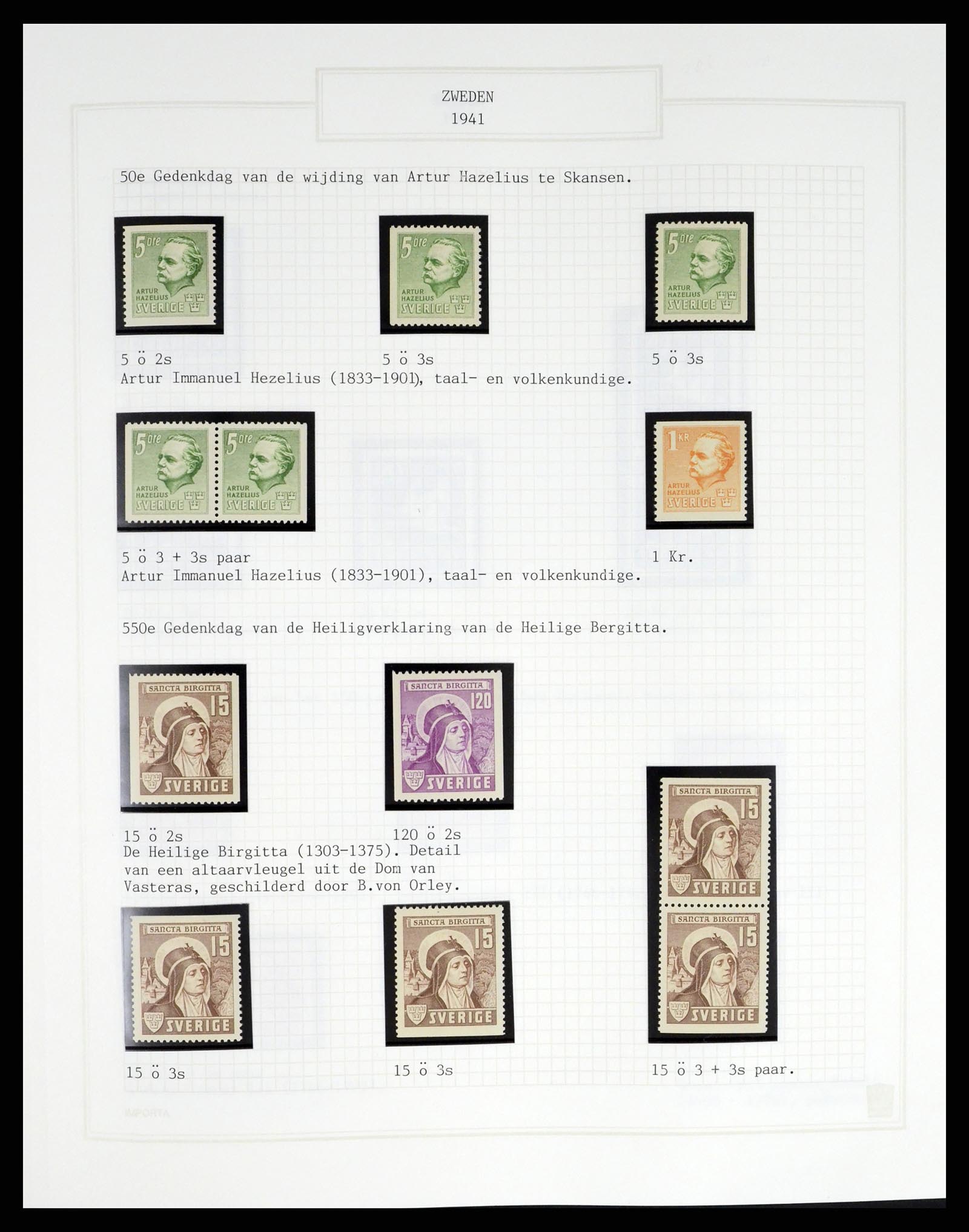 37292 055 - Postzegelverzameling 37292 Zweden 1910-1994.