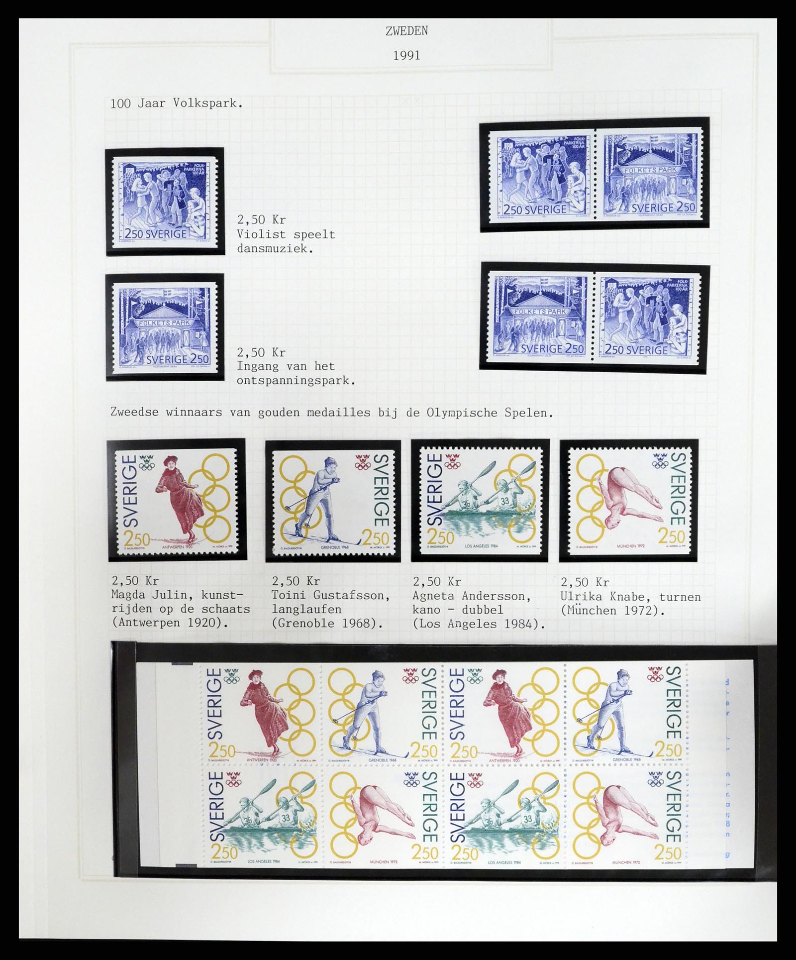37292 382 - Postzegelverzameling 37292 Zweden 1910-1994.