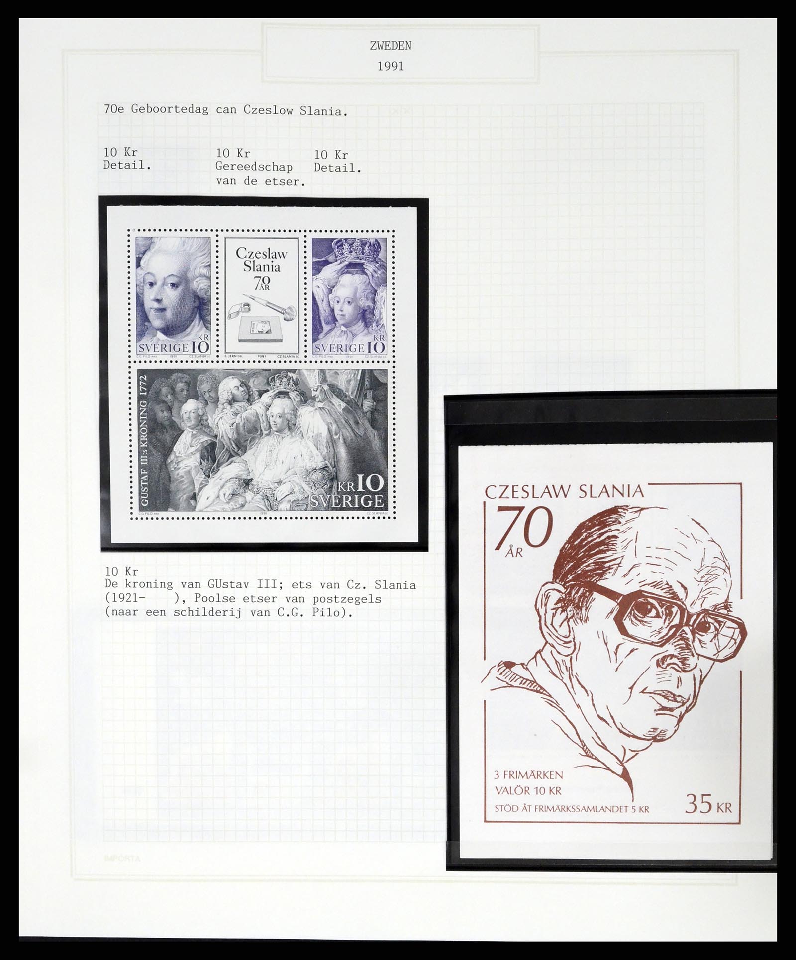 37292 385 - Postzegelverzameling 37292 Zweden 1910-1994.