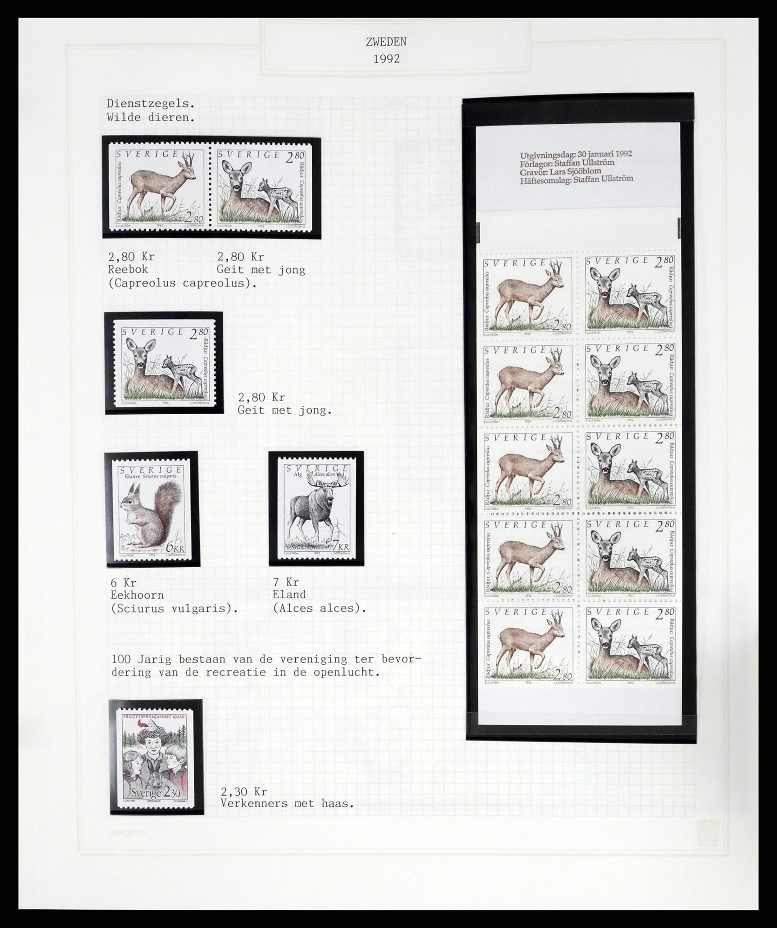 37292 388 - Postzegelverzameling 37292 Zweden 1910-1994.