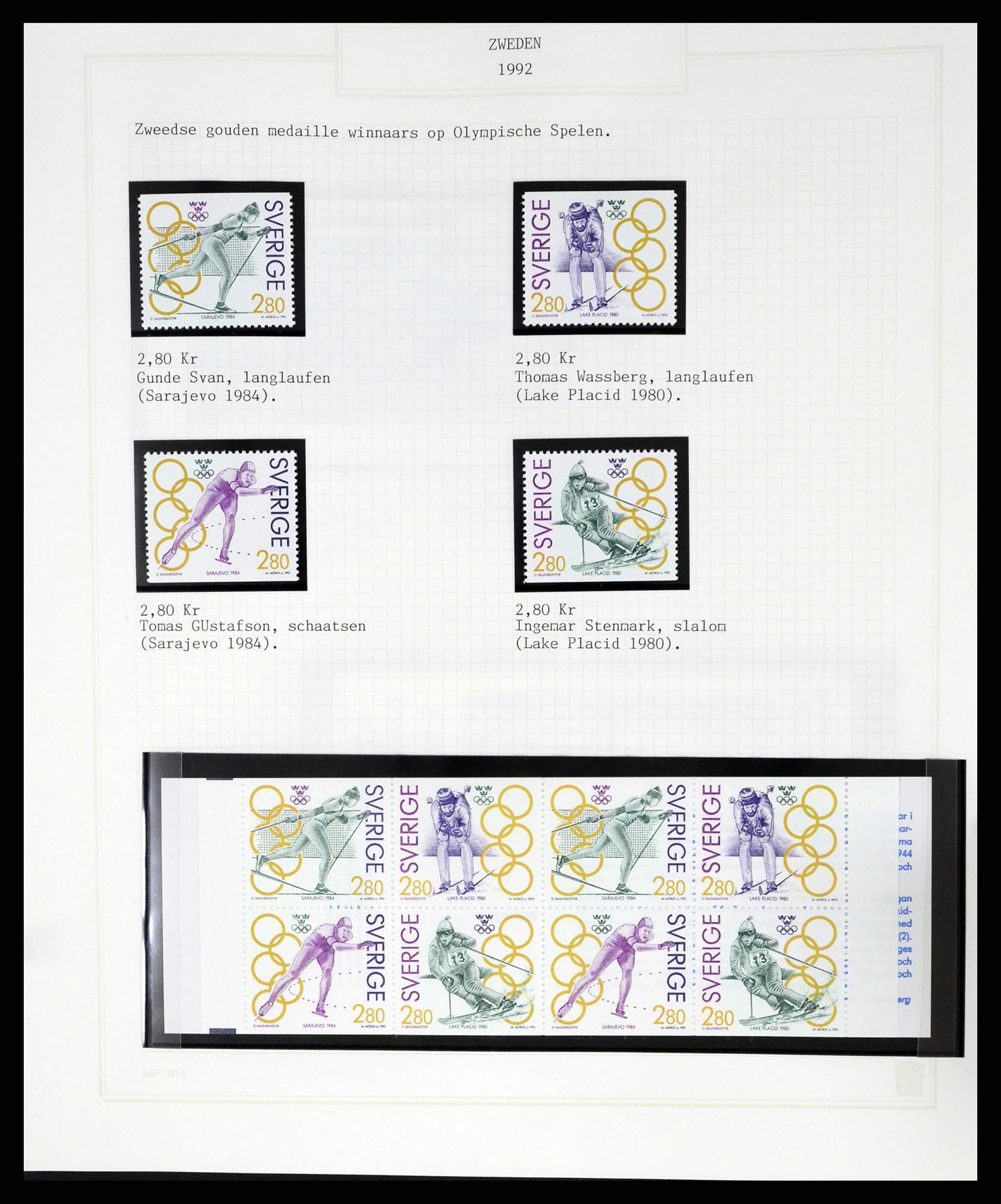37292 389 - Postzegelverzameling 37292 Zweden 1910-1994.