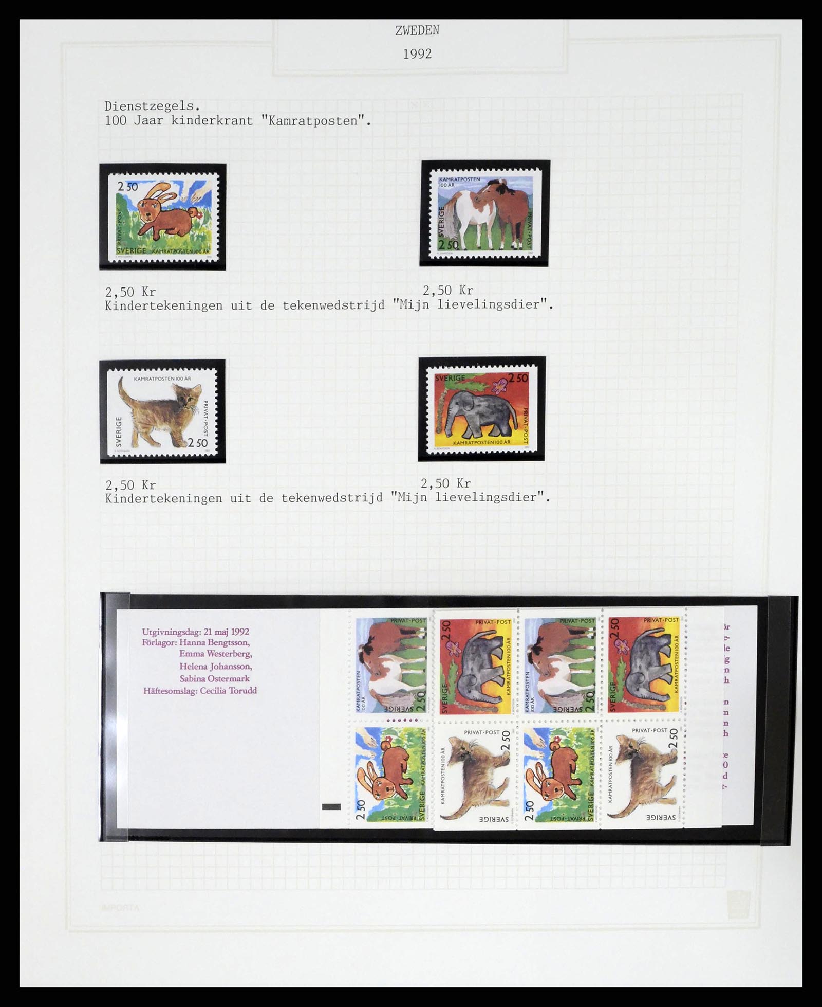 37292 392 - Postzegelverzameling 37292 Zweden 1910-1994.