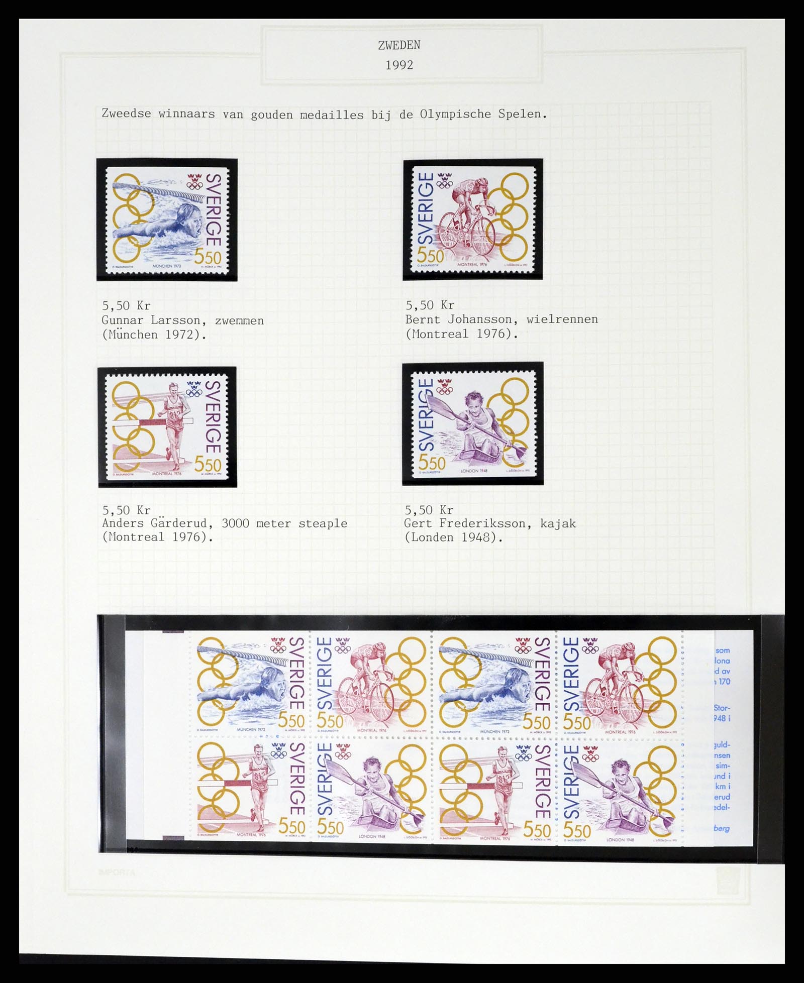 37292 393 - Postzegelverzameling 37292 Zweden 1910-1994.