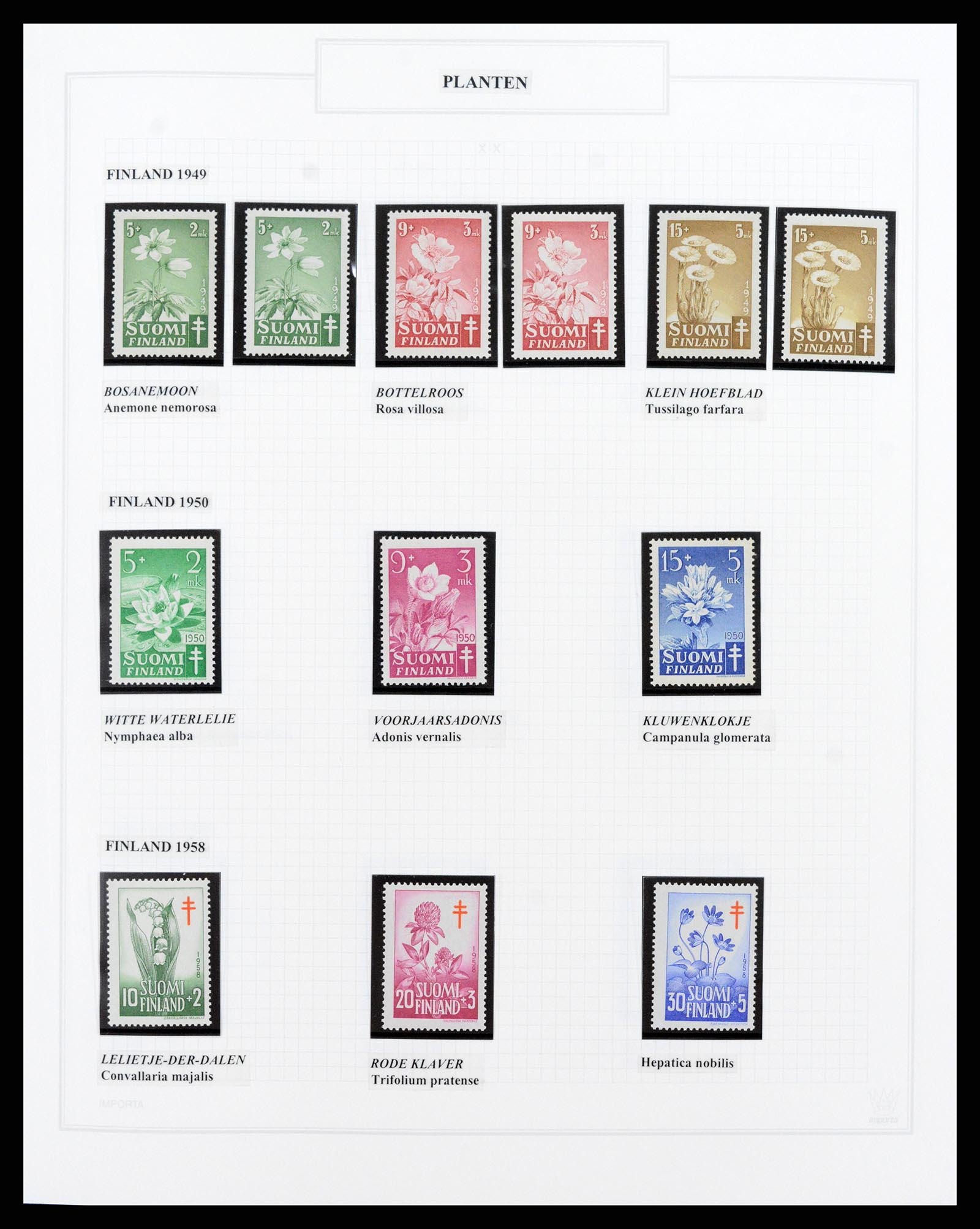 37298 044 - Postzegelverzameling 37298 Motief flora 1953-2000.