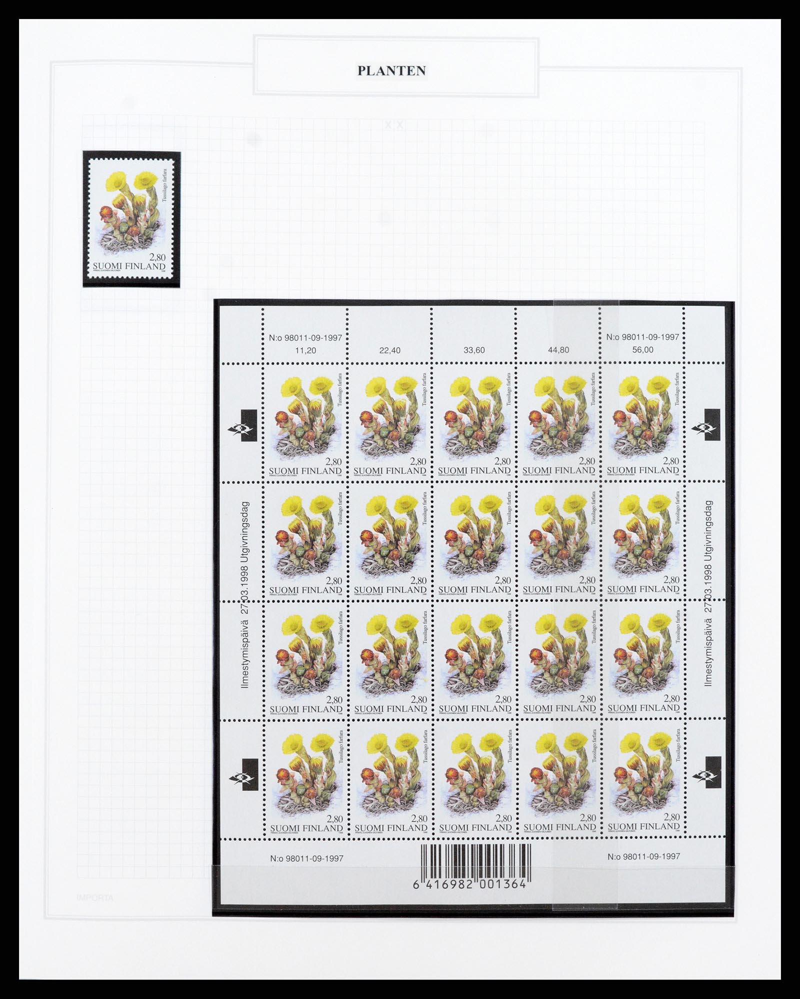 37298 053 - Postzegelverzameling 37298 Motief flora 1953-2000.