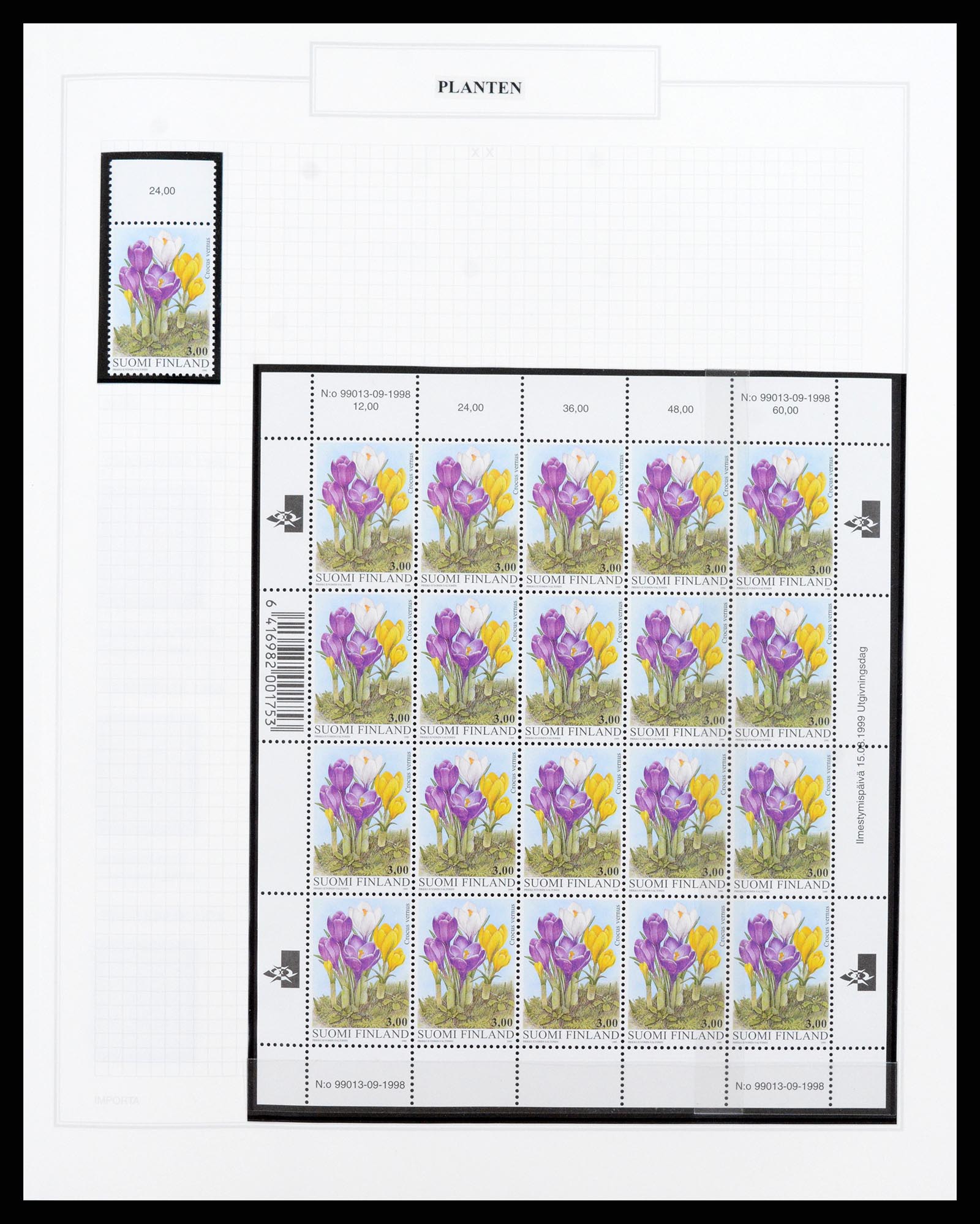37298 054 - Postzegelverzameling 37298 Motief flora 1953-2000.