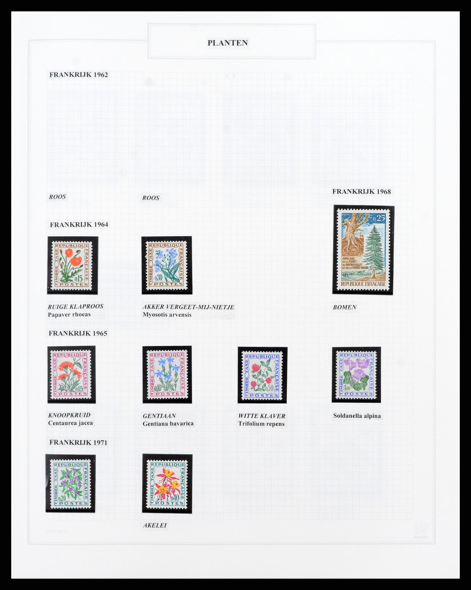 37298 055 - Postzegelverzameling 37298 Motief flora 1953-2000.