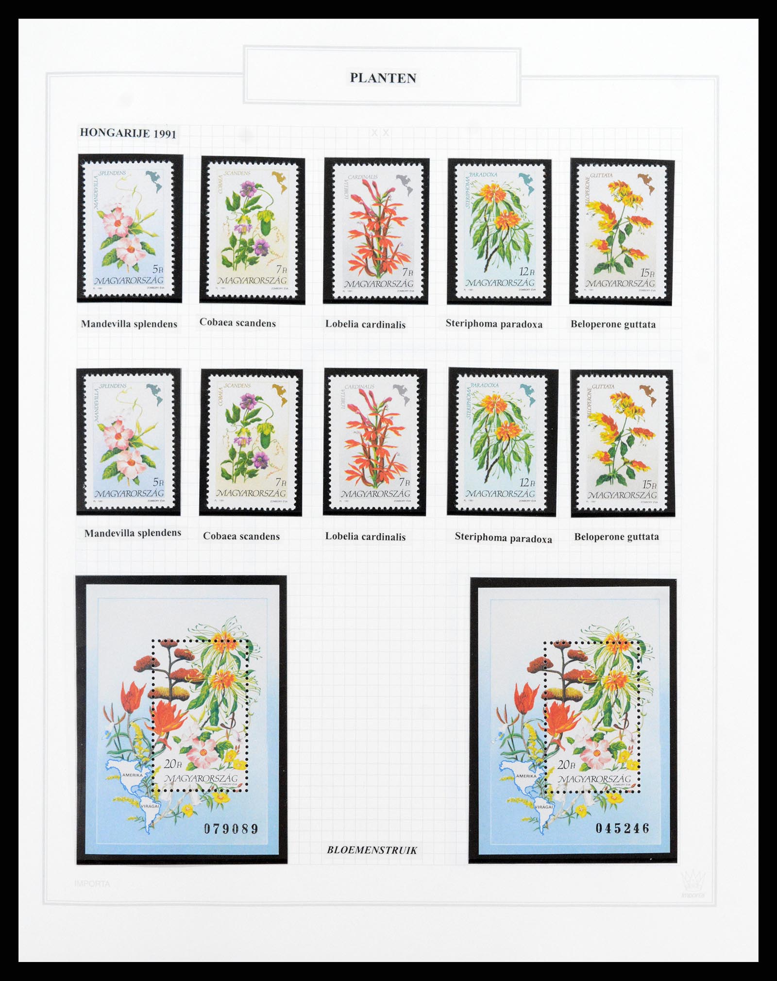 37298 092 - Postzegelverzameling 37298 Motief flora 1953-2000.