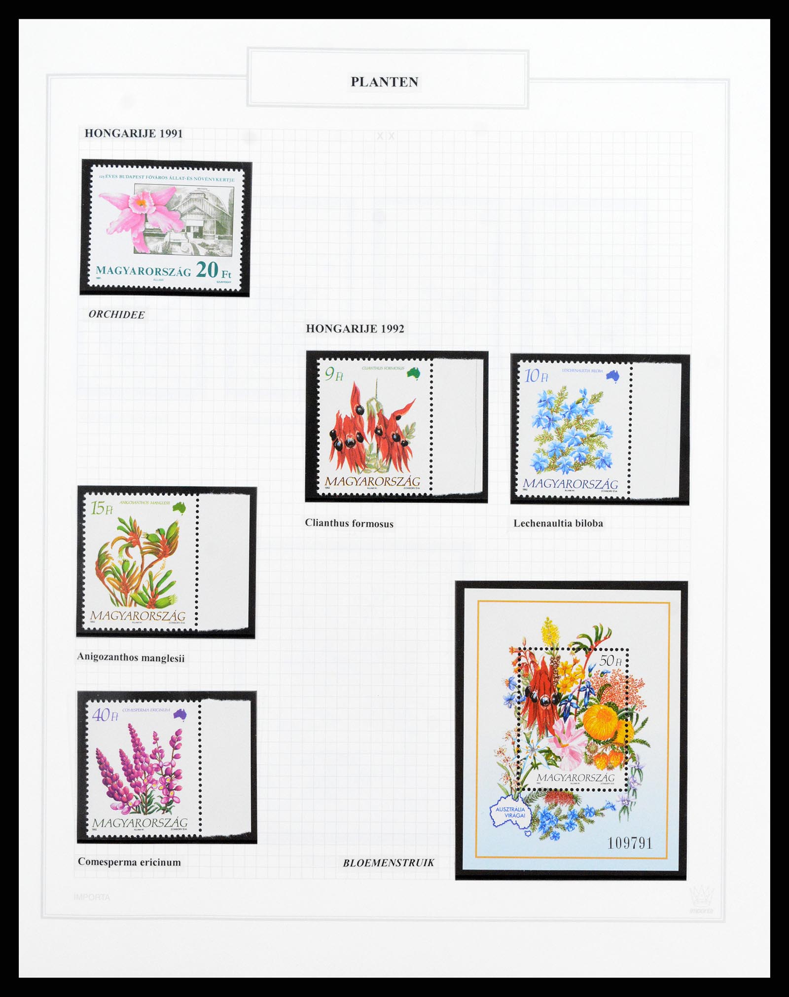 37298 093 - Postzegelverzameling 37298 Motief flora 1953-2000.