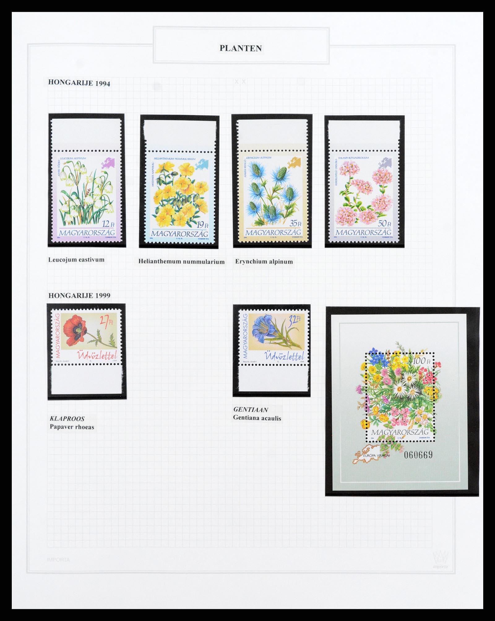 37298 095 - Postzegelverzameling 37298 Motief flora 1953-2000.