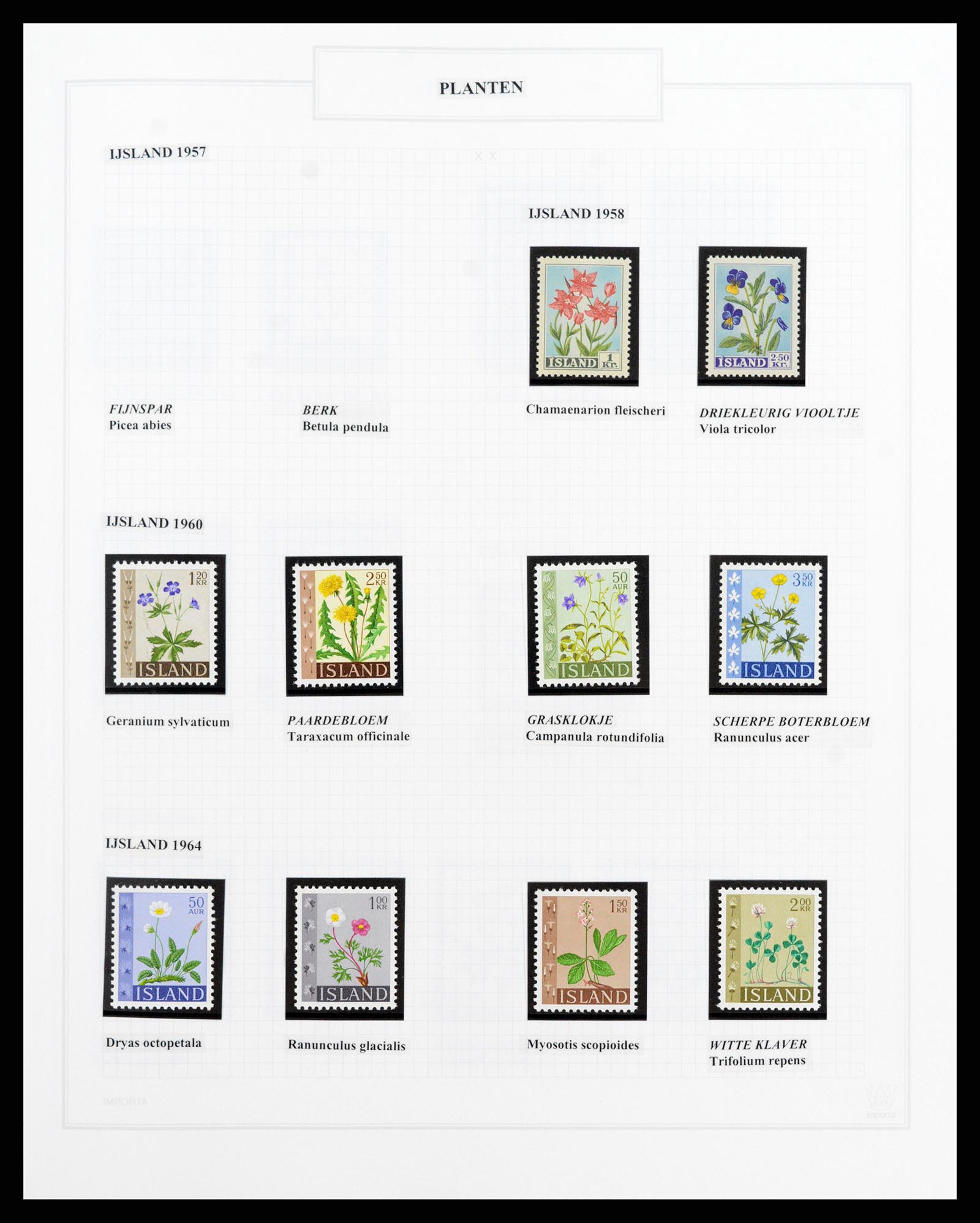 37298 099 - Postzegelverzameling 37298 Motief flora 1953-2000.