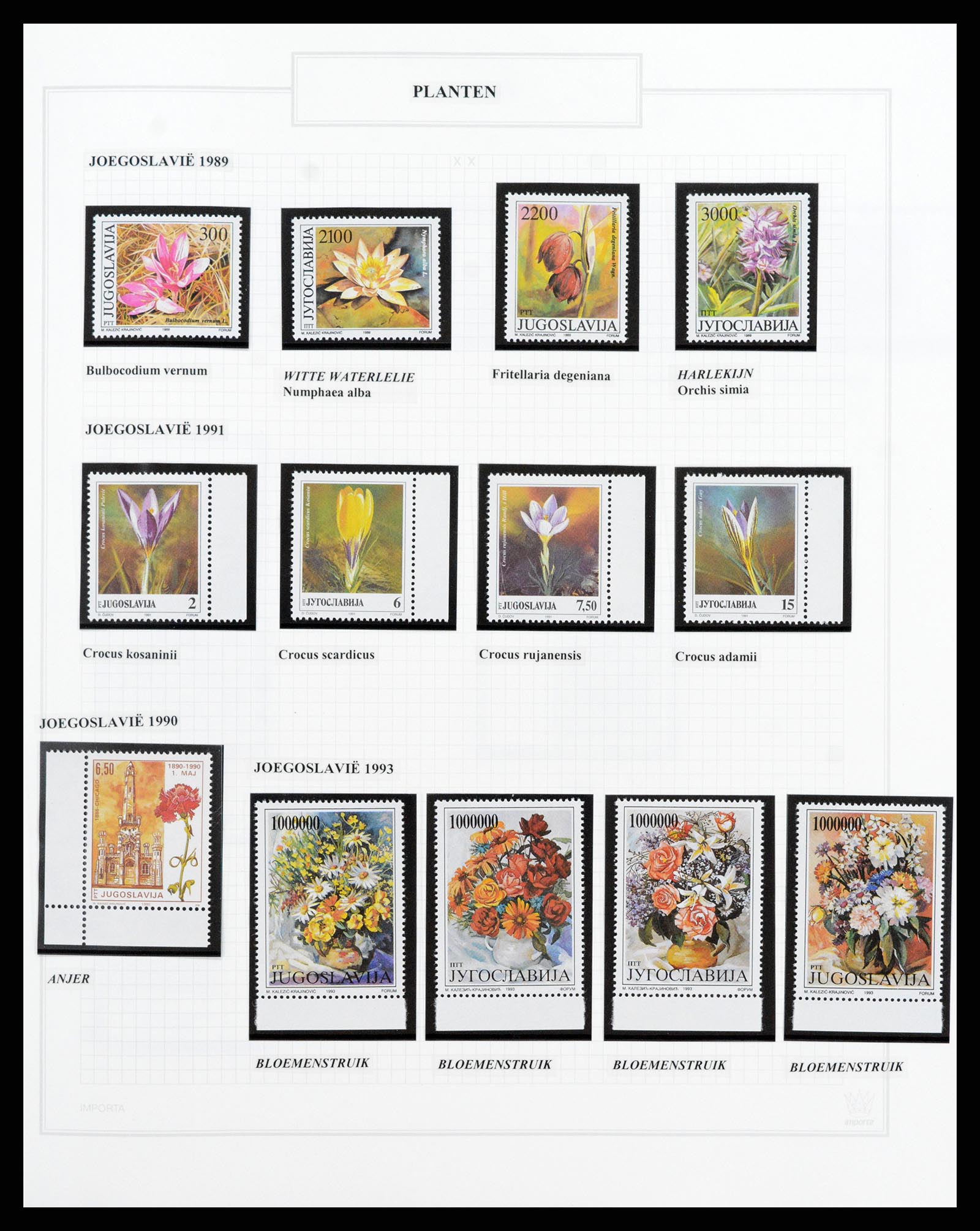 37298 127 - Postzegelverzameling 37298 Motief flora 1953-2000.