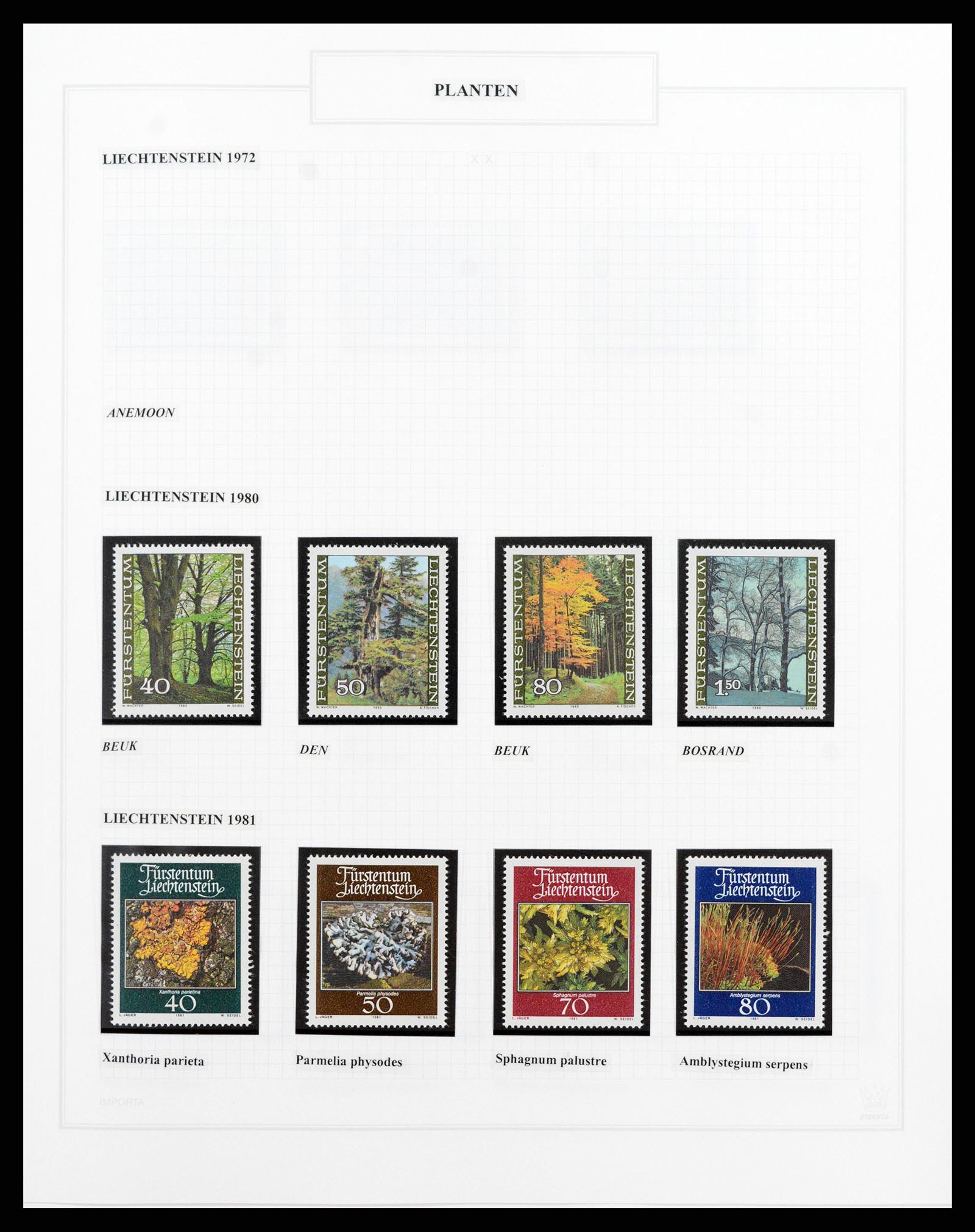 37298 134 - Postzegelverzameling 37298 Motief flora 1953-2000.