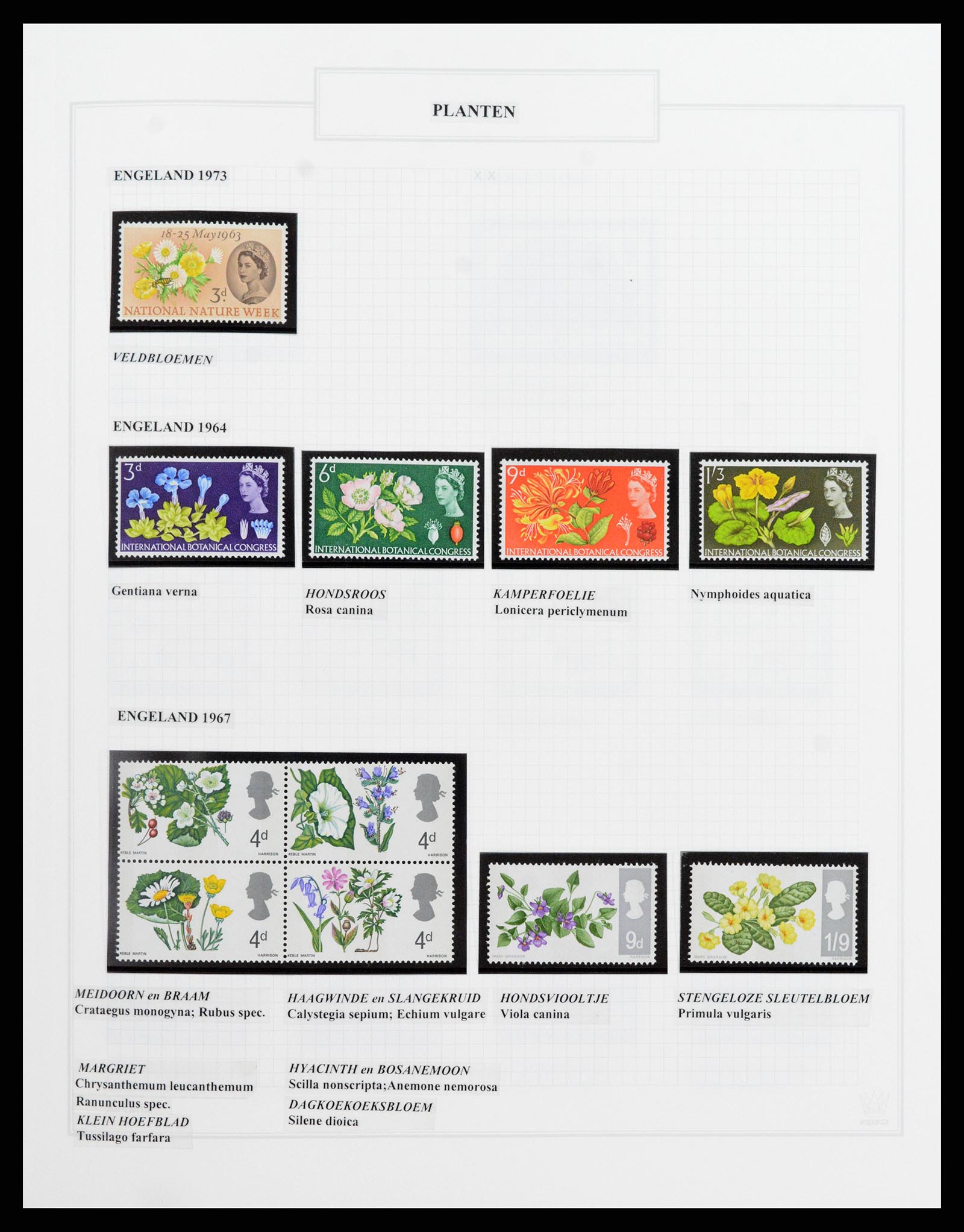 37298 335 - Postzegelverzameling 37298 Motief flora 1953-2000.