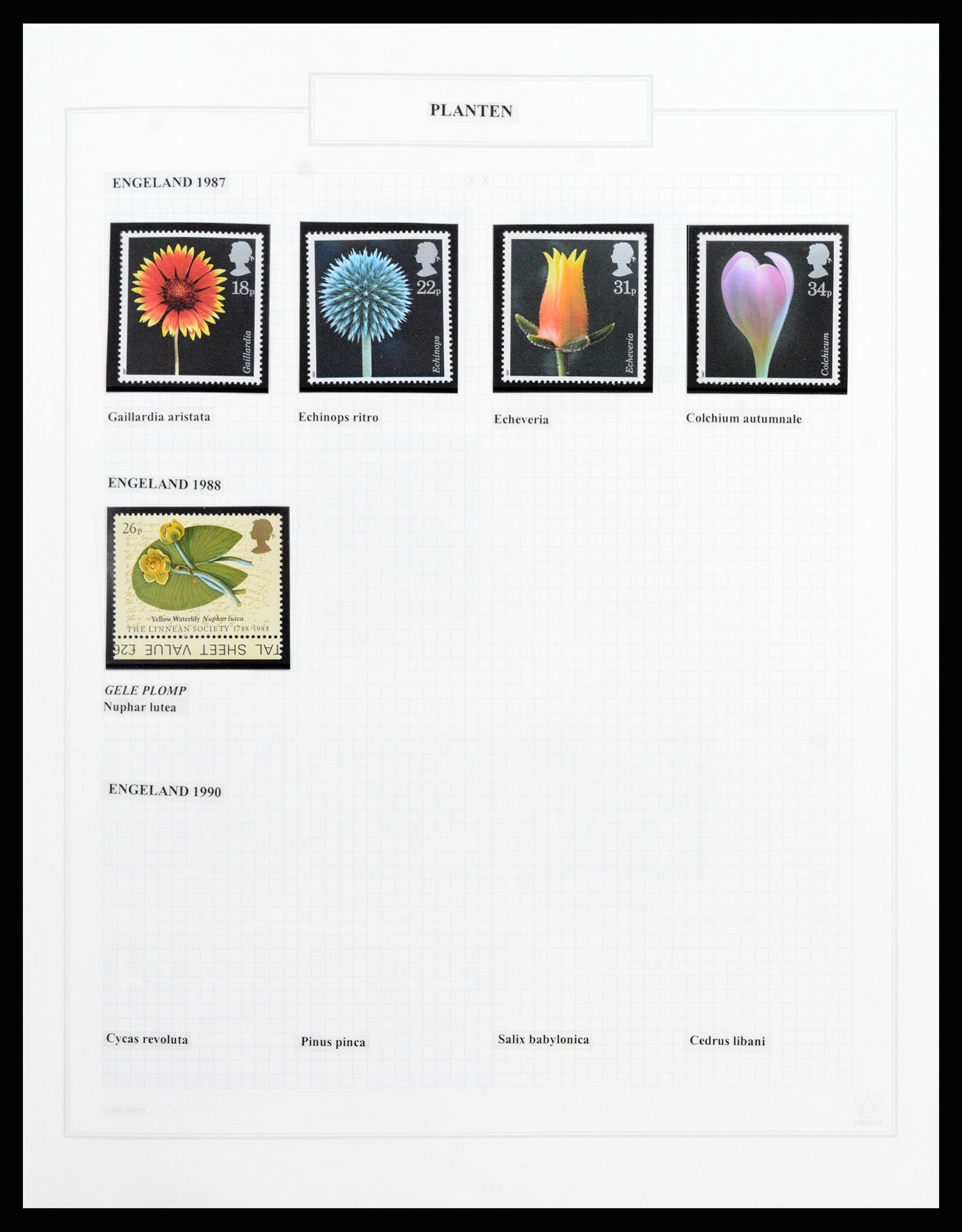 37298 337 - Postzegelverzameling 37298 Motief flora 1953-2000.
