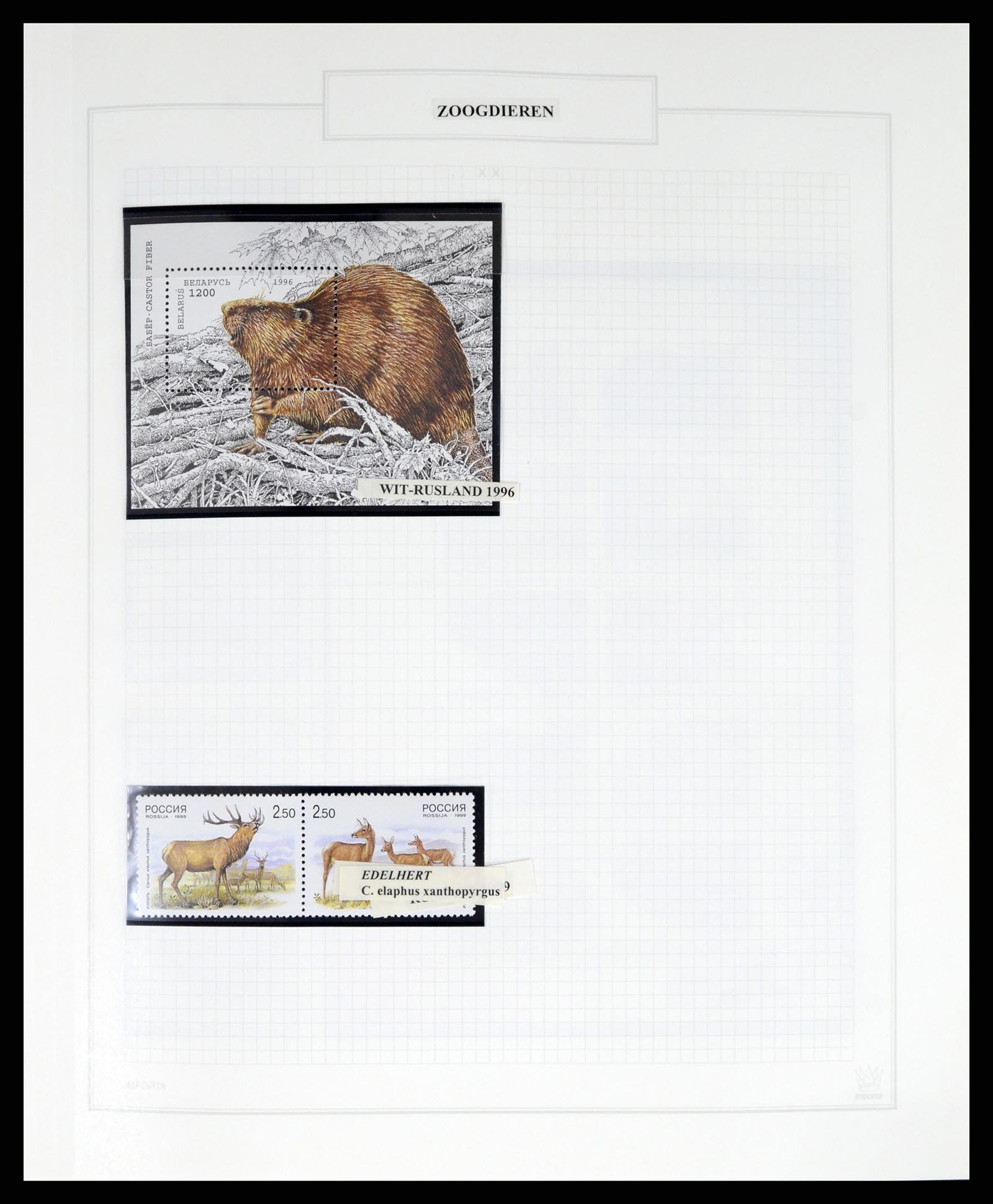 37299 1026 - Postzegelverzameling 37299 Motief dieren 1950-2000.
