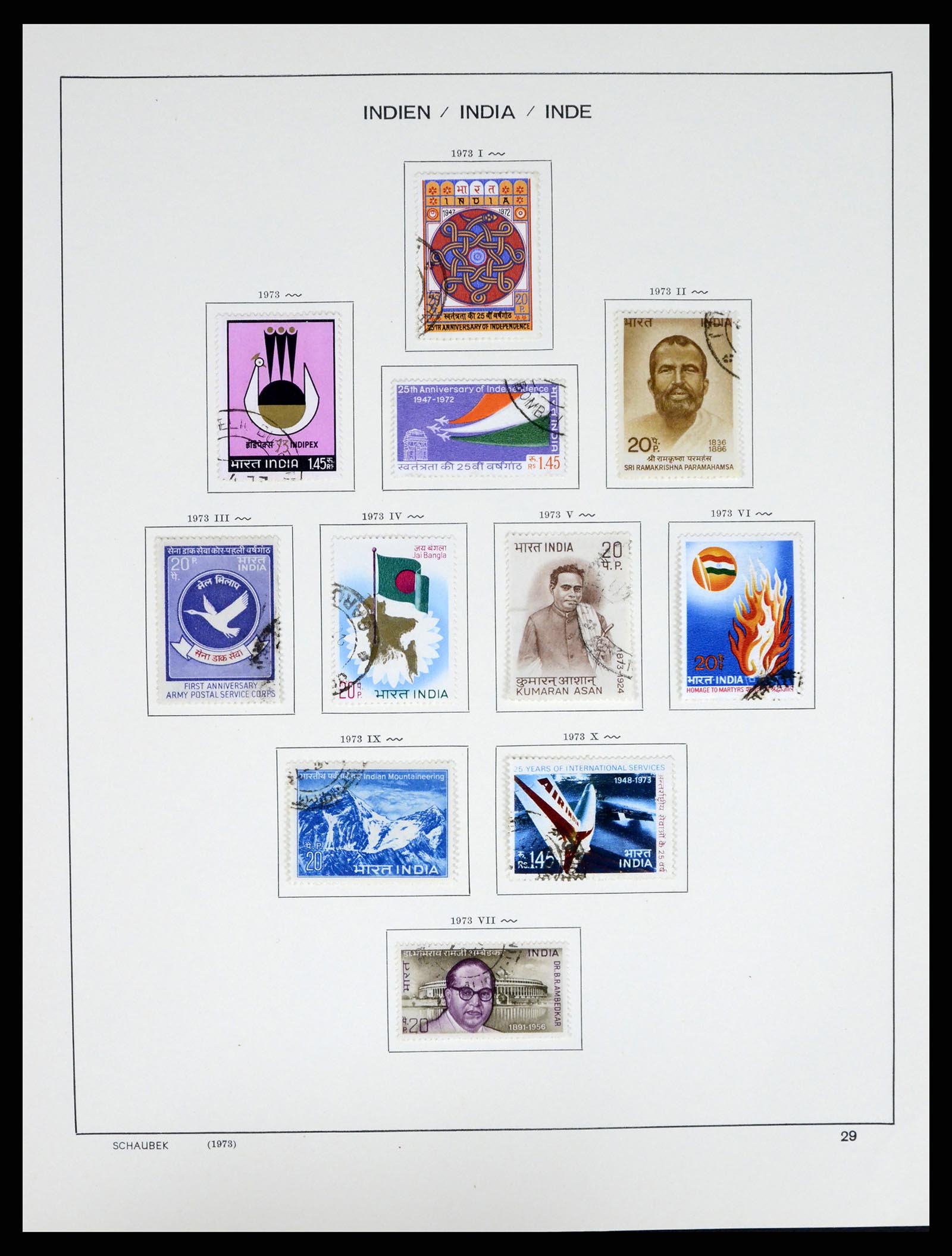 37304 035 - Postzegelverzameling 37304 India 1947-2016.