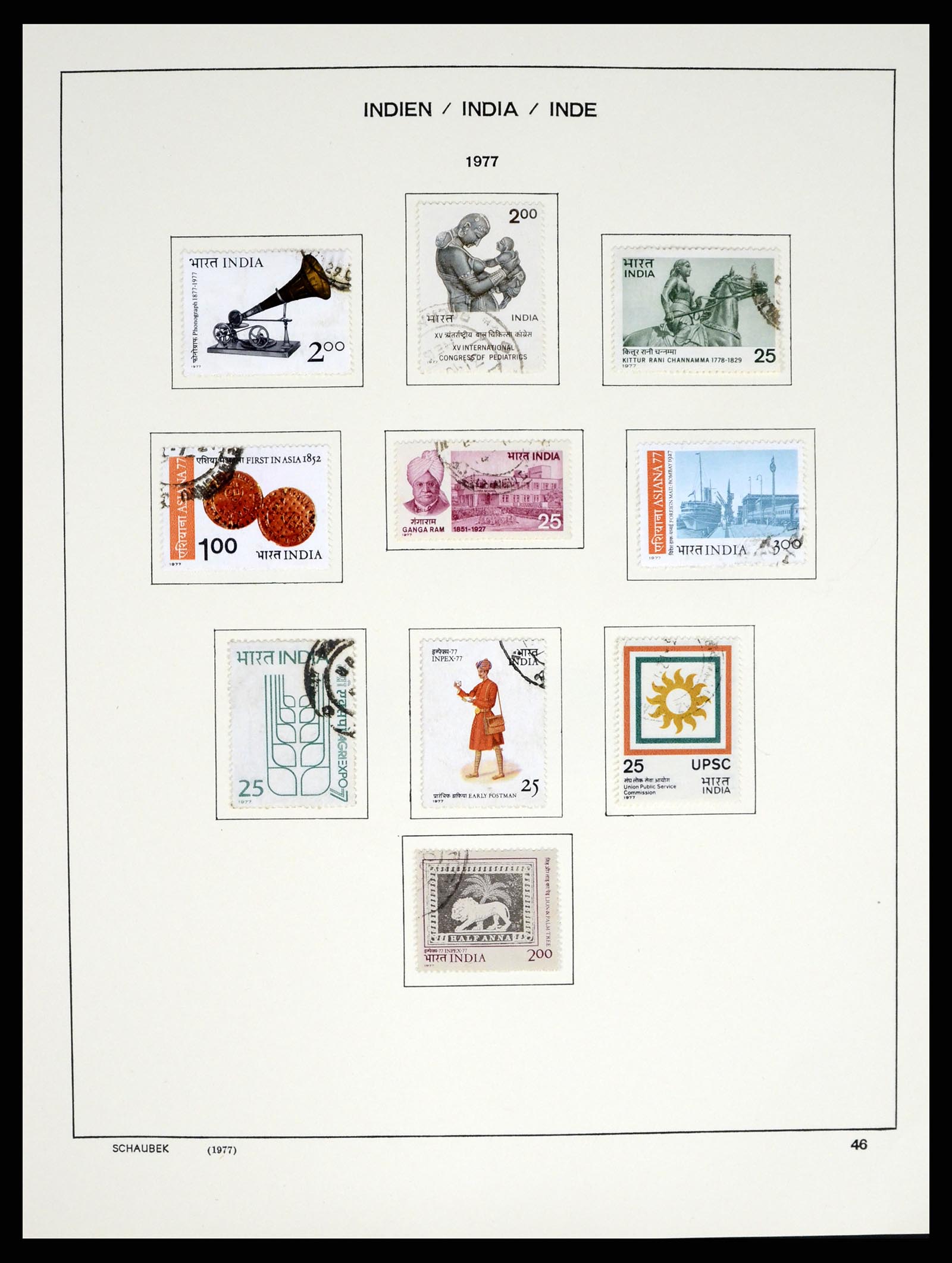 37304 058 - Postzegelverzameling 37304 India 1947-2016.