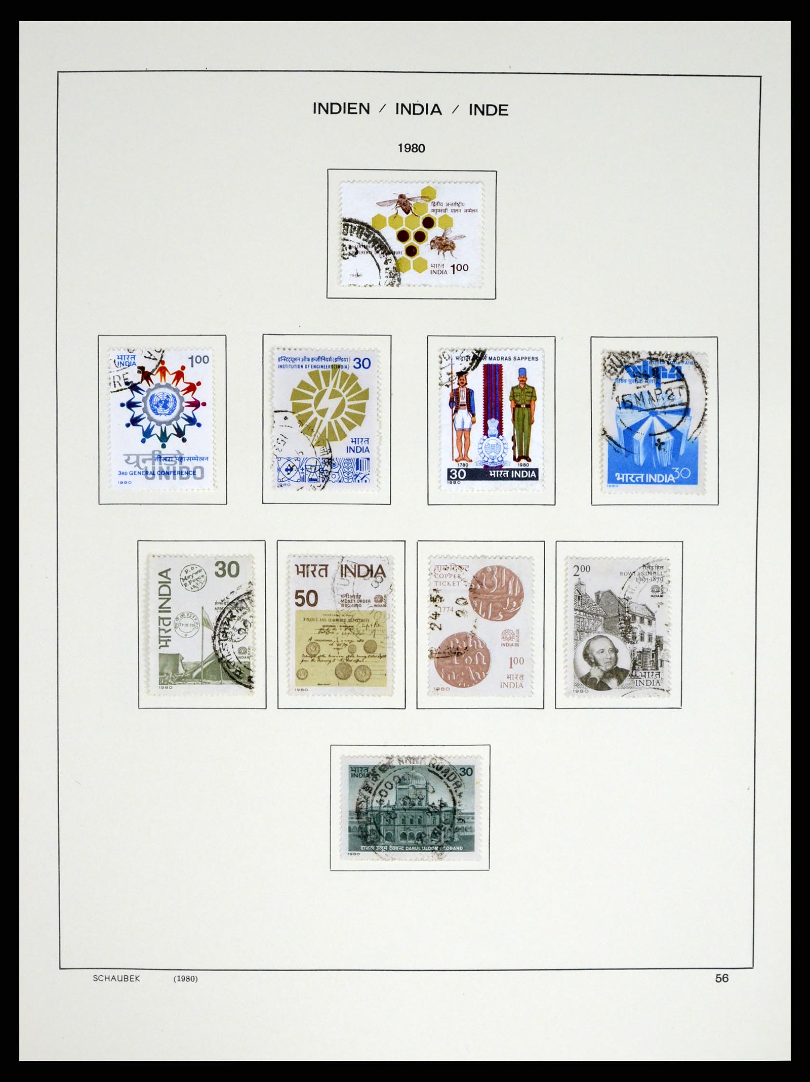 37304 070 - Postzegelverzameling 37304 India 1947-2016.