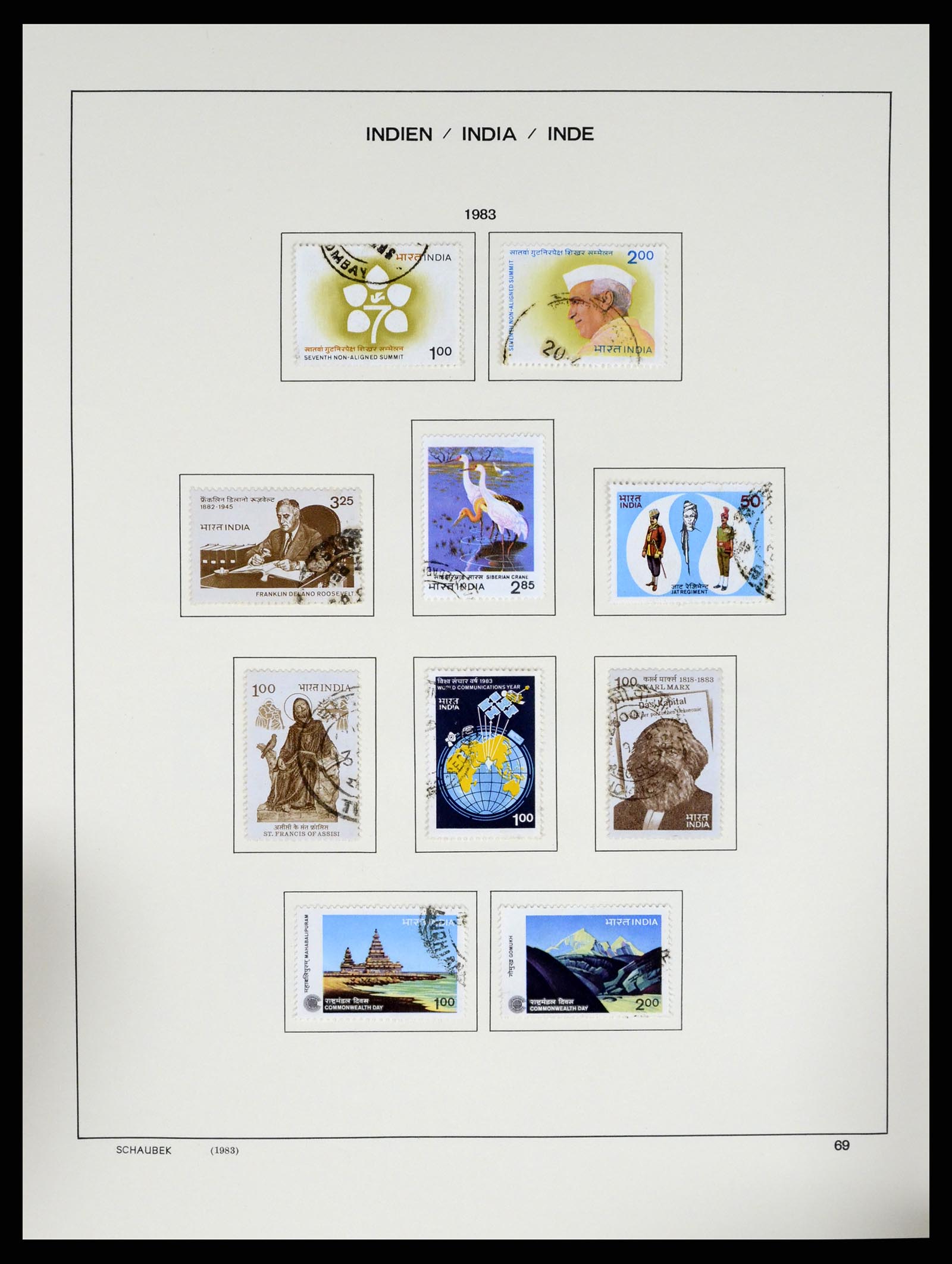 37304 085 - Postzegelverzameling 37304 India 1947-2016.