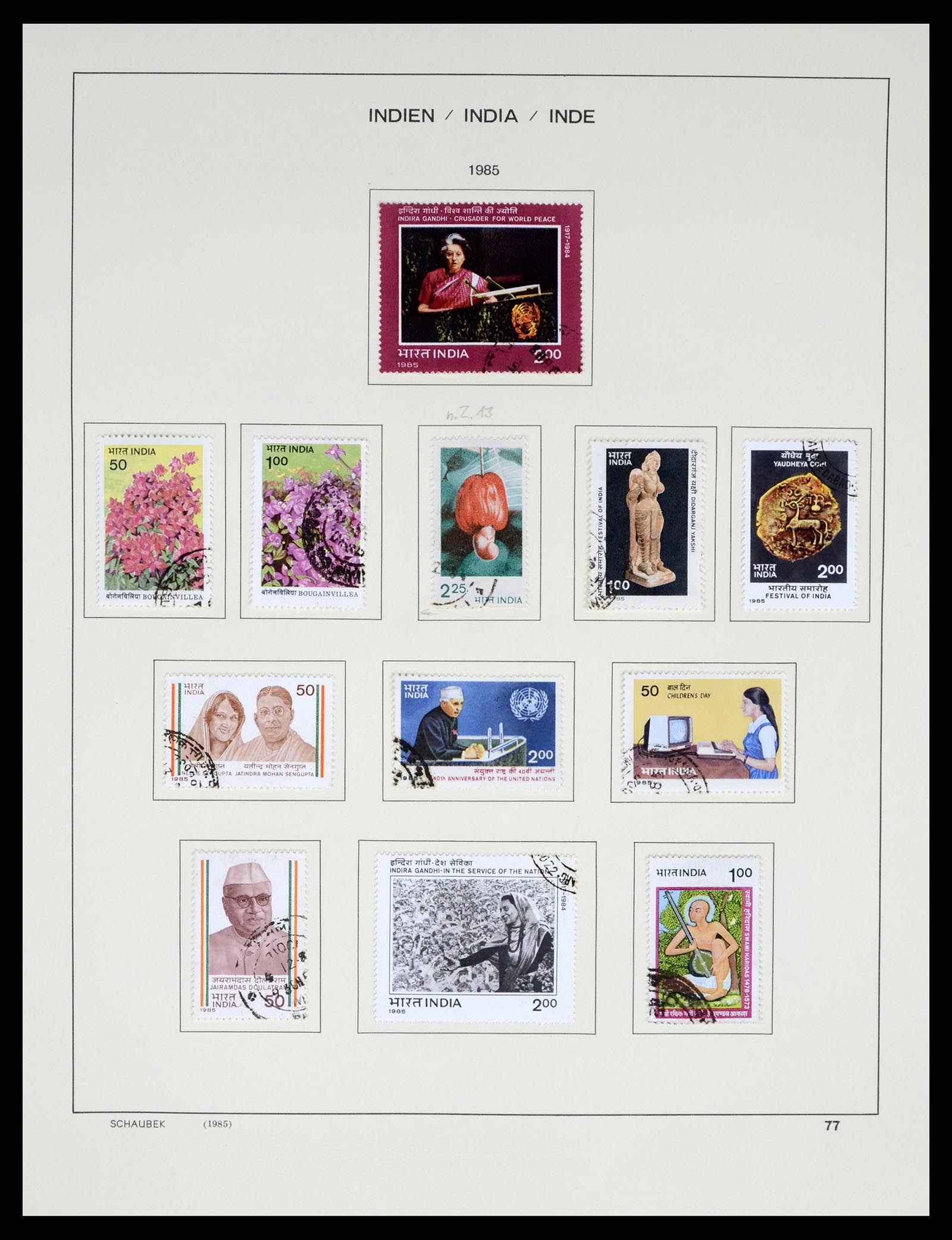 37304 096 - Postzegelverzameling 37304 India 1947-2016.