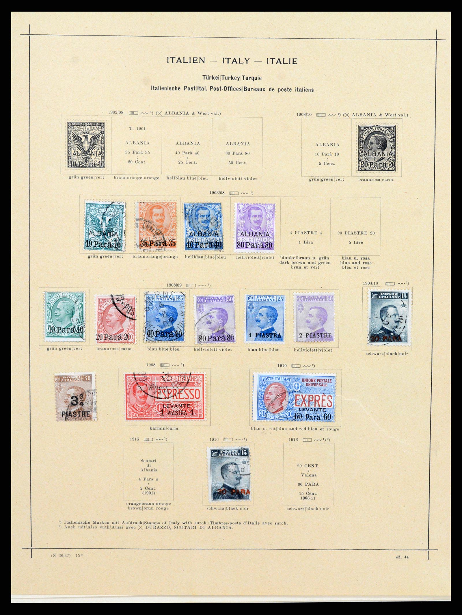 37306 014 - Stamp collection 37306 Italian post abroad 1874-1920.