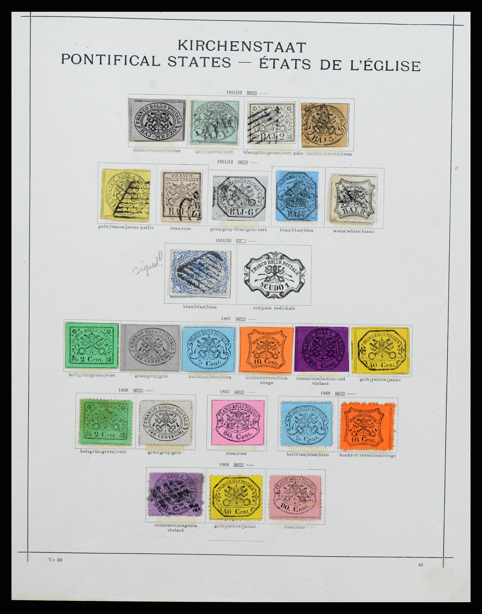 37307 001 - Stamp collection 37307 Papal State 1851-1868.