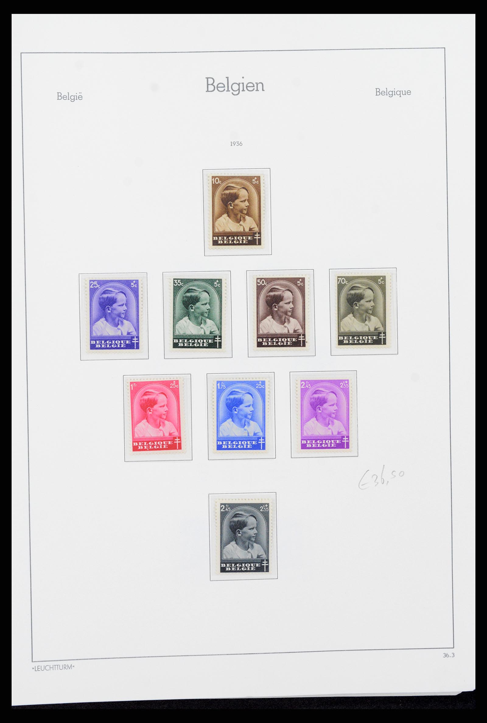 37308 022 - Postzegelverzameling 37308 België 1927-1939.