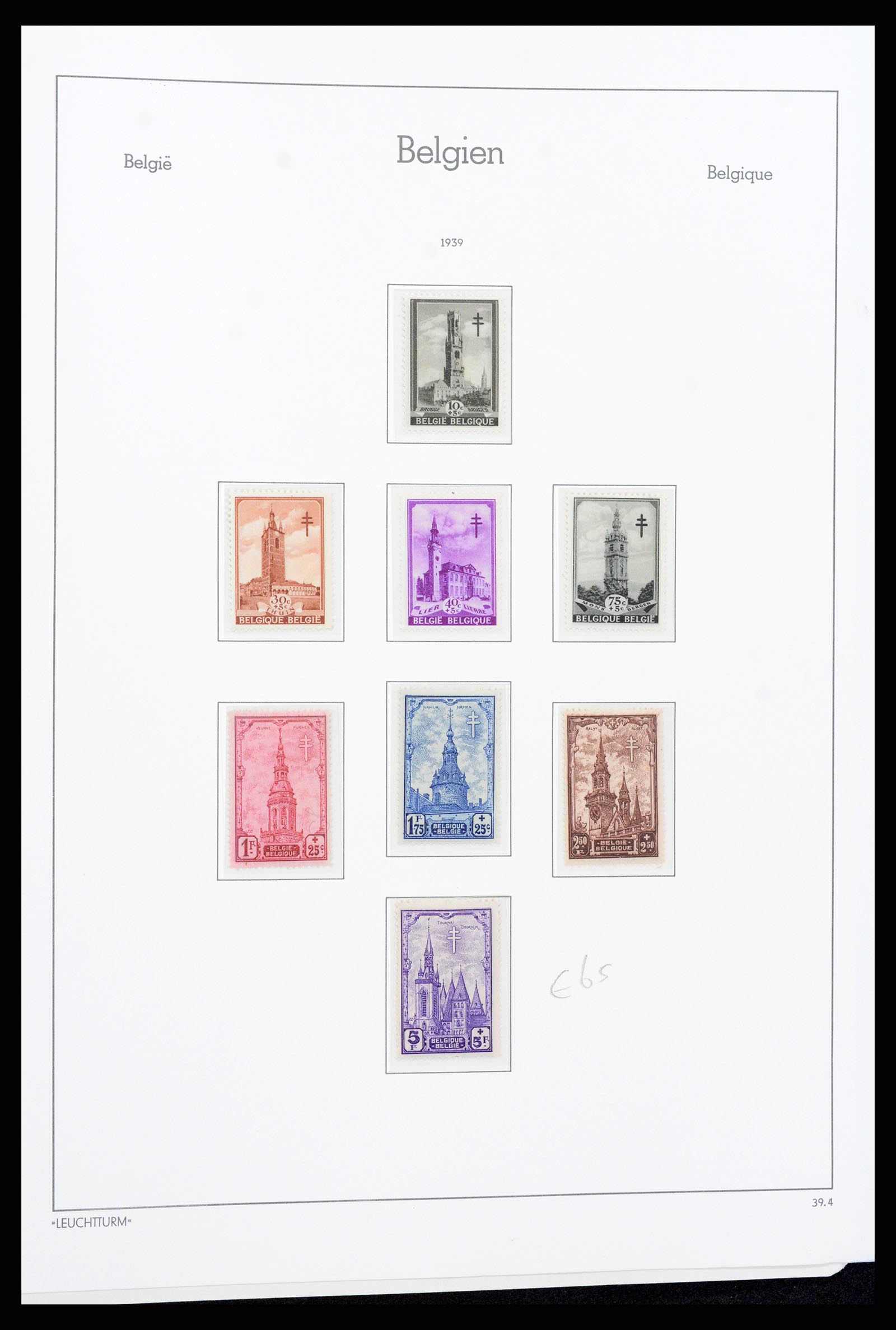 37308 037 - Postzegelverzameling 37308 België 1927-1939.