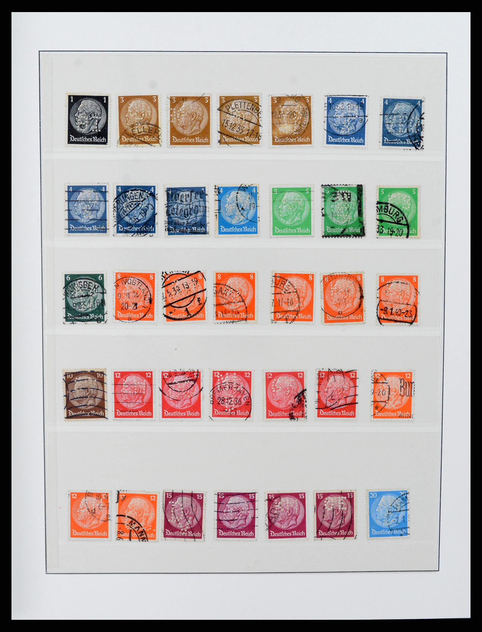 37317 026 - Postzegelverzameling 37317 Wereld perfins 1880-1960.