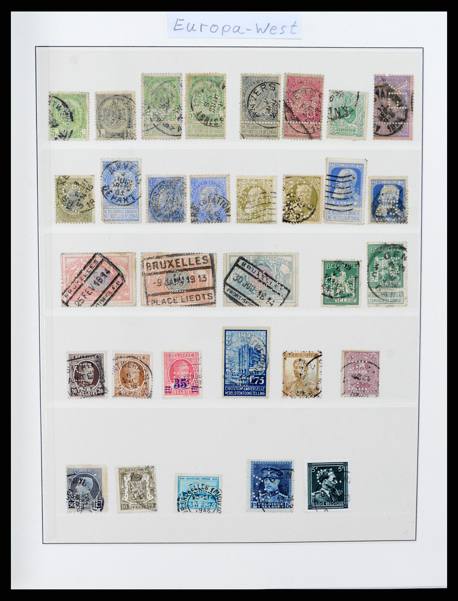 37317 028 - Postzegelverzameling 37317 Wereld perfins 1880-1960.