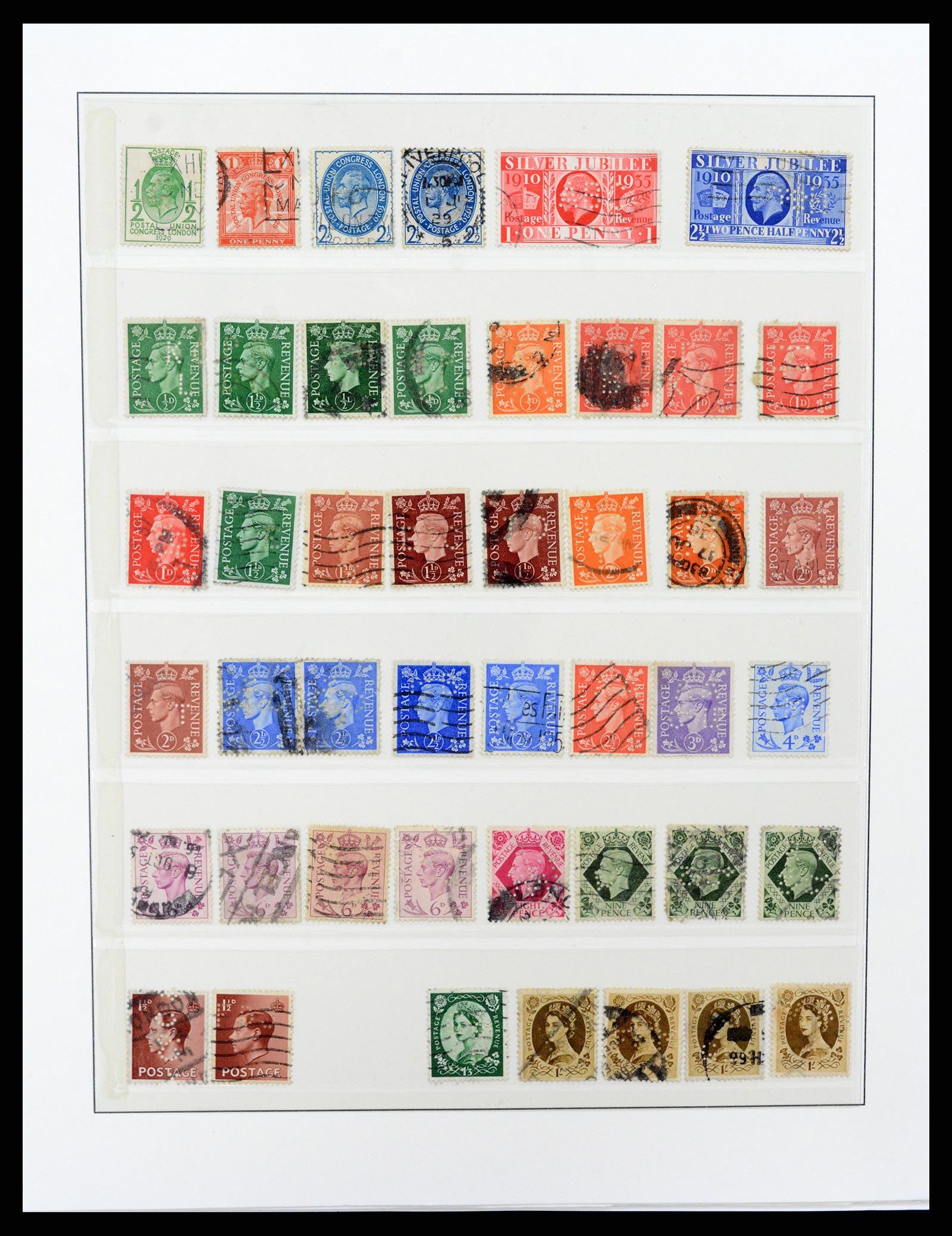37317 037 - Postzegelverzameling 37317 Wereld perfins 1880-1960.