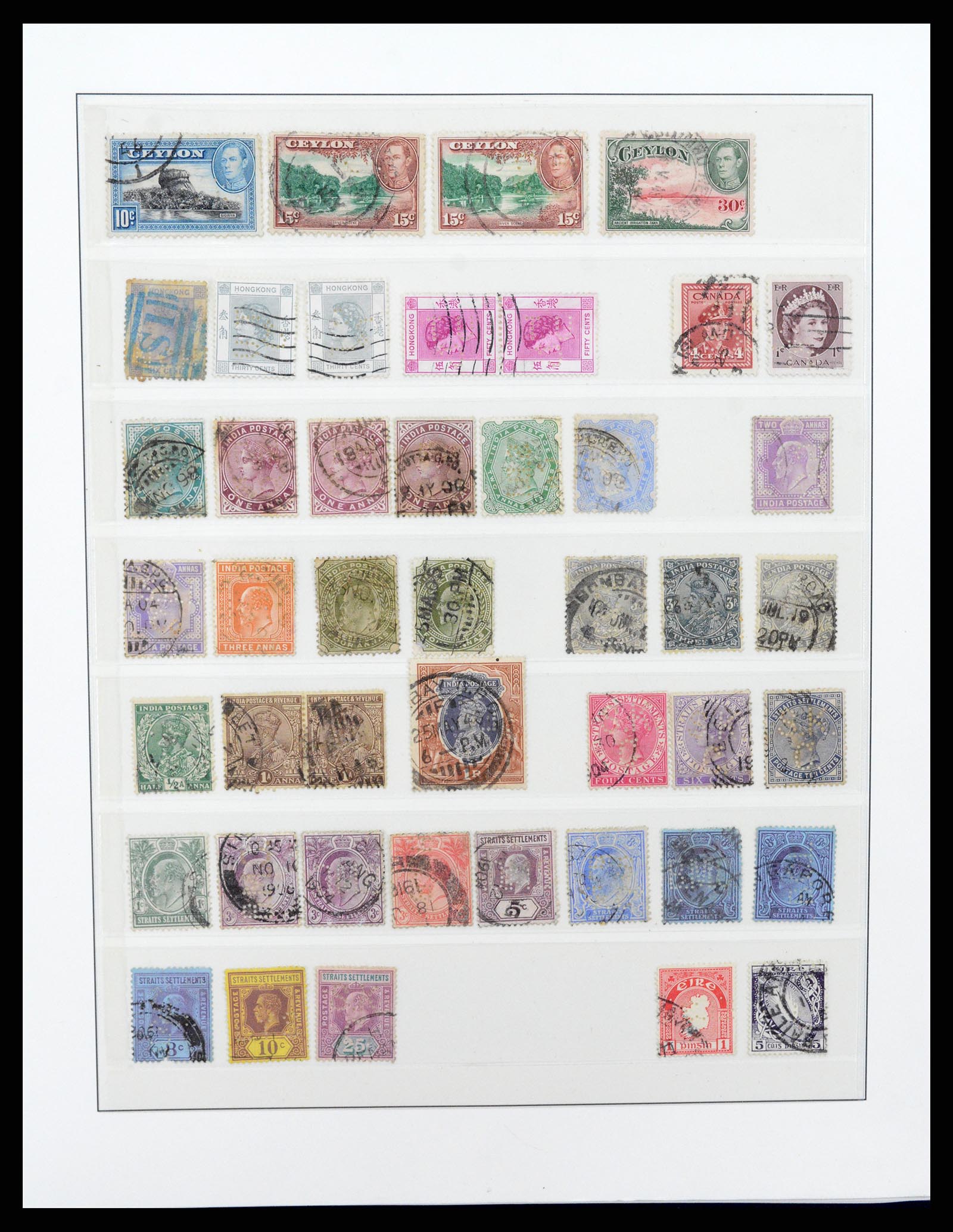 37317 040 - Postzegelverzameling 37317 Wereld perfins 1880-1960.