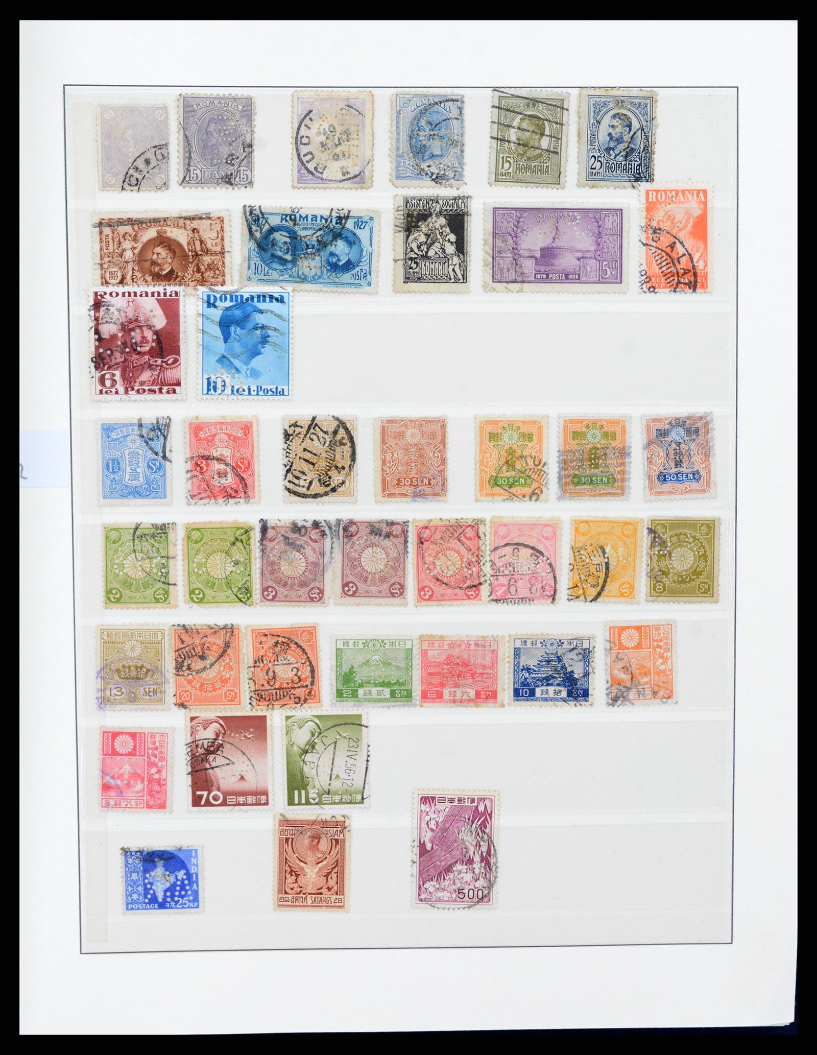 37317 048 - Postzegelverzameling 37317 Wereld perfins 1880-1960.