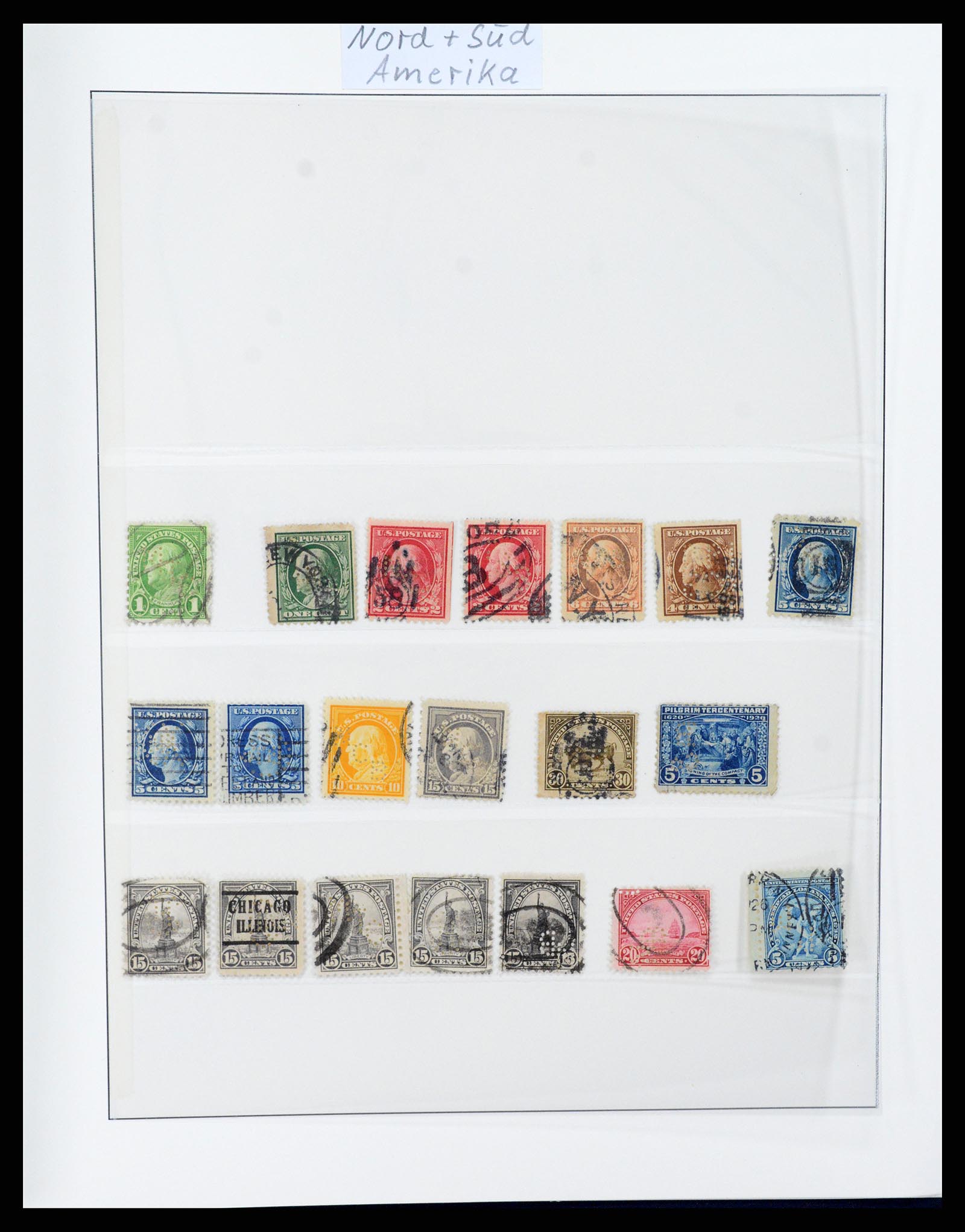 37317 049 - Postzegelverzameling 37317 Wereld perfins 1880-1960.