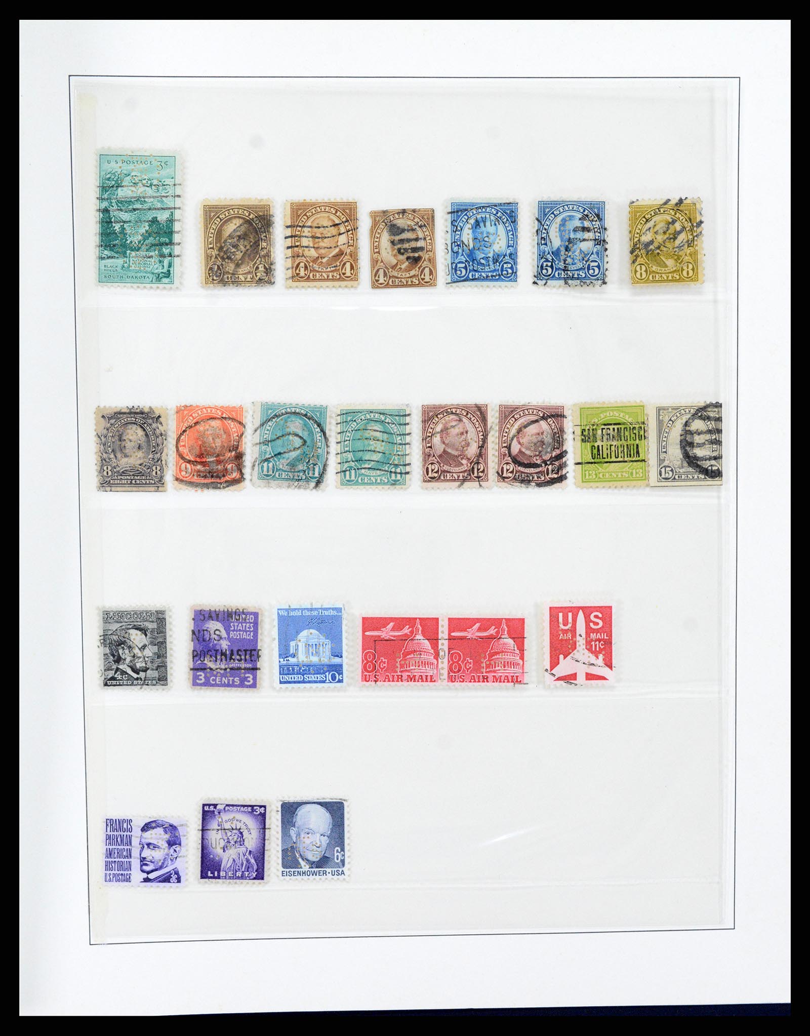 37317 050 - Postzegelverzameling 37317 Wereld perfins 1880-1960.