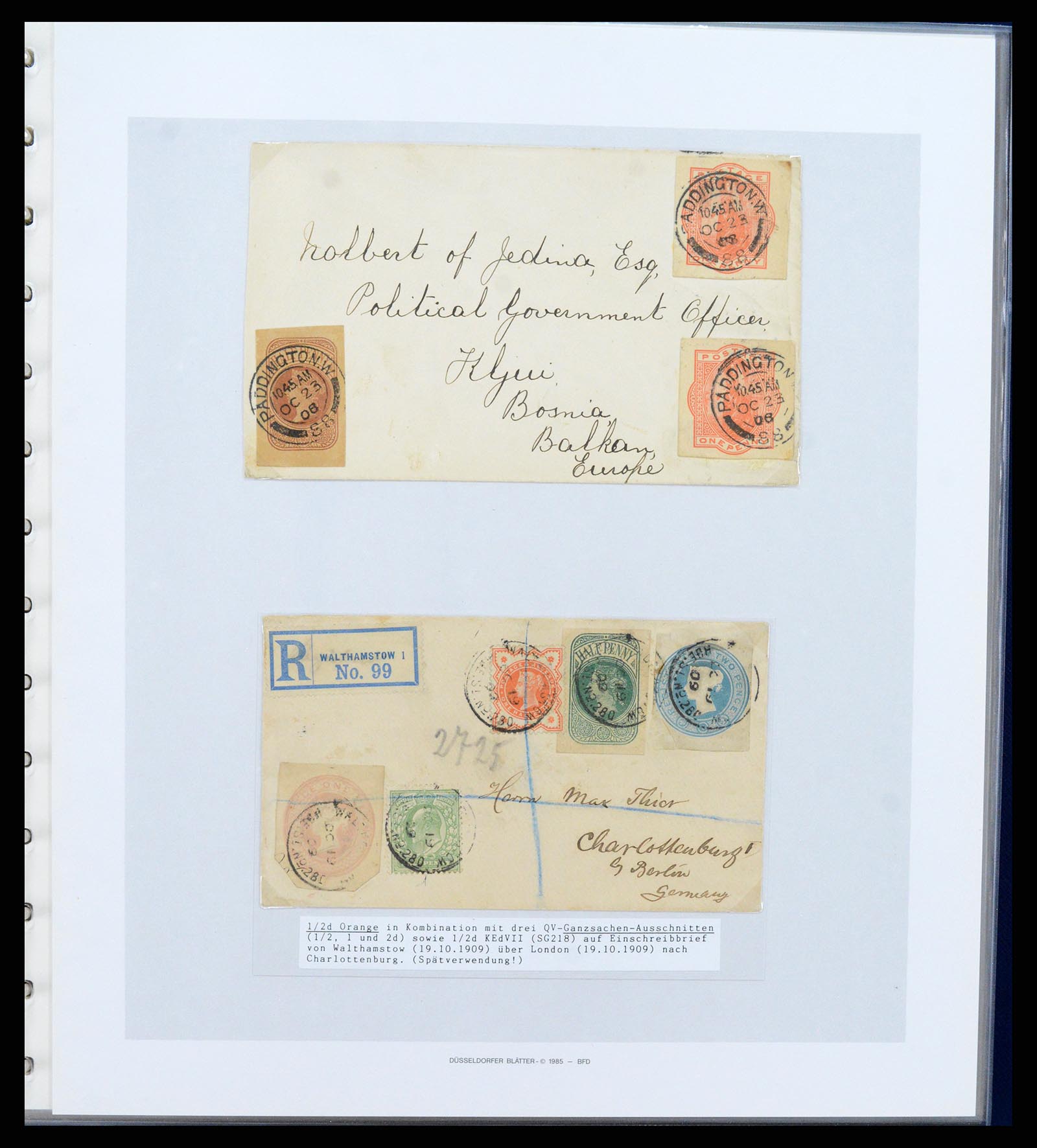 37318 021 - Postzegelverzameling 37318 Engeland brieven 1863-1916.