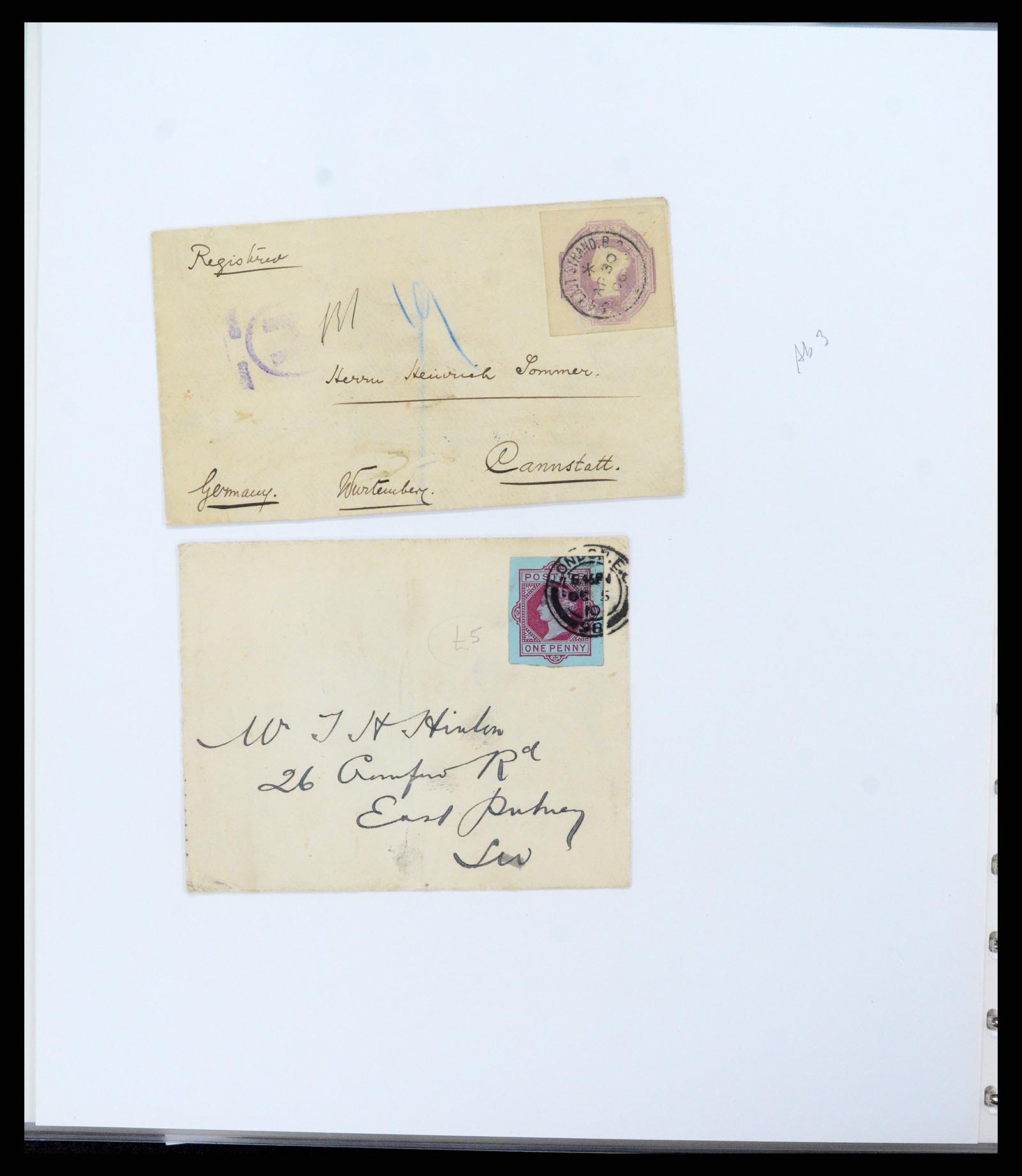 37318 030 - Postzegelverzameling 37318 Engeland brieven 1863-1916.
